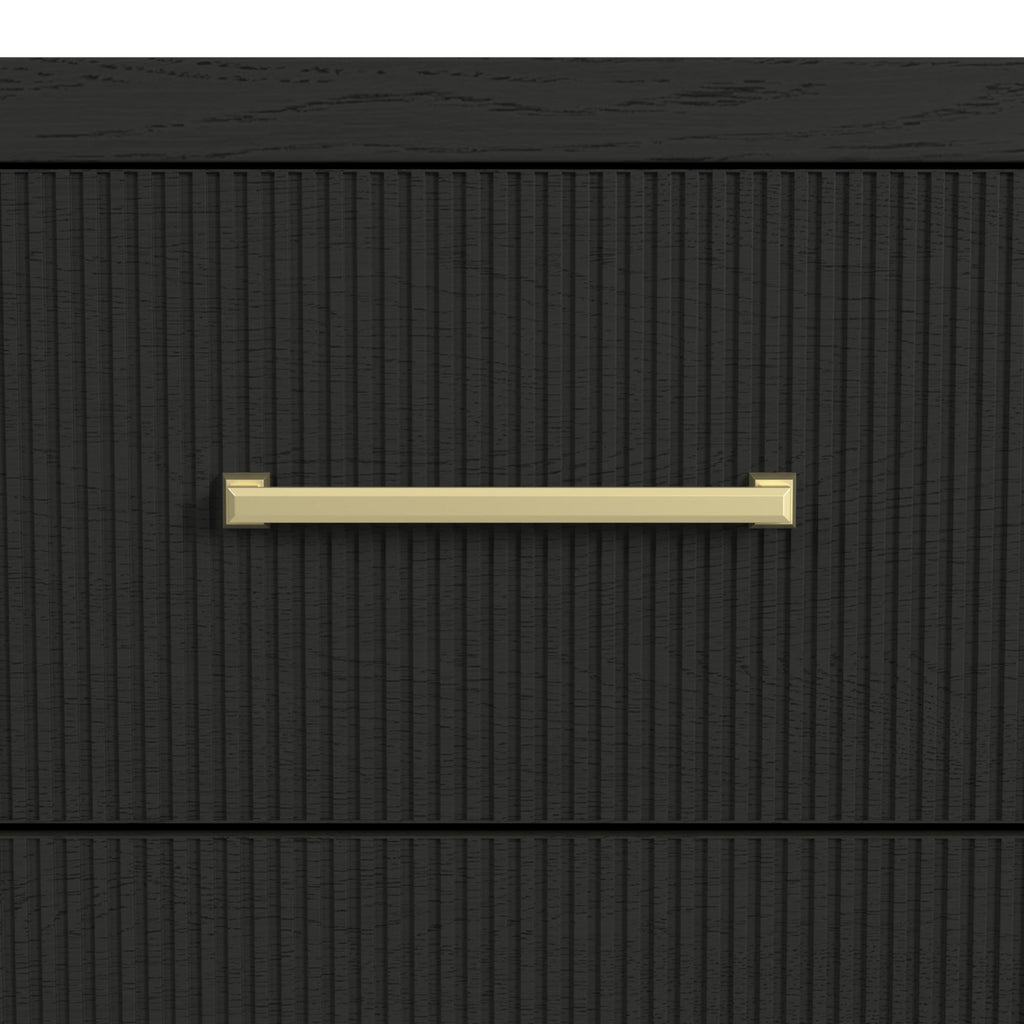 Ridgemont 2-Drawer Nightstand With Usb In Black With Grain