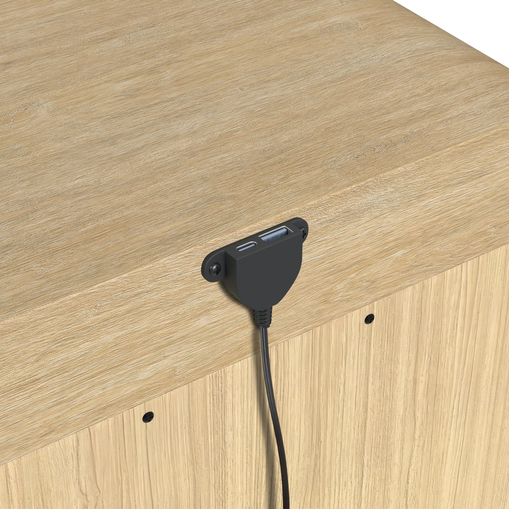 Ridgemont 2-Drawer Nightstand With Usb In Natural