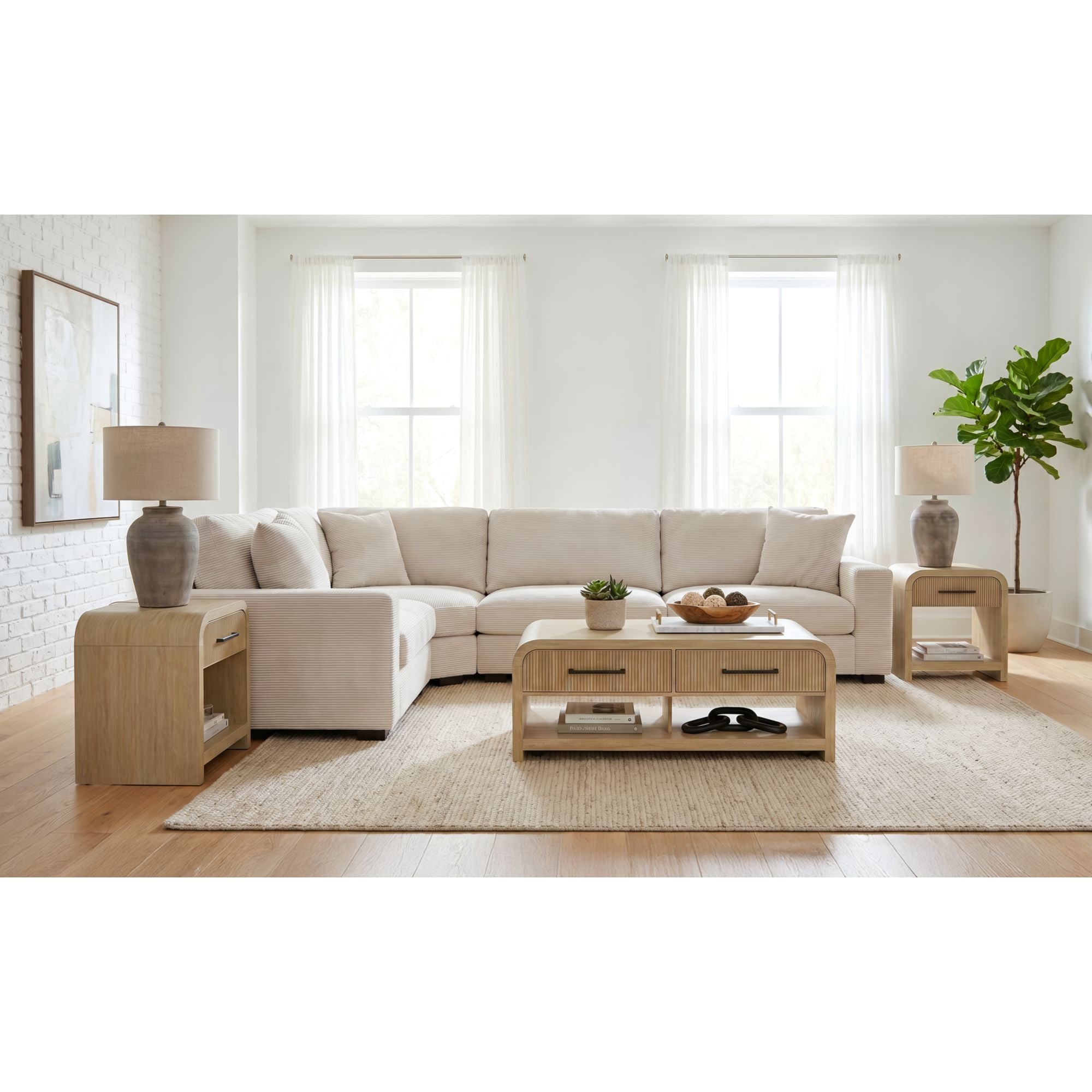Ridgemont End Table With Usb In Natural