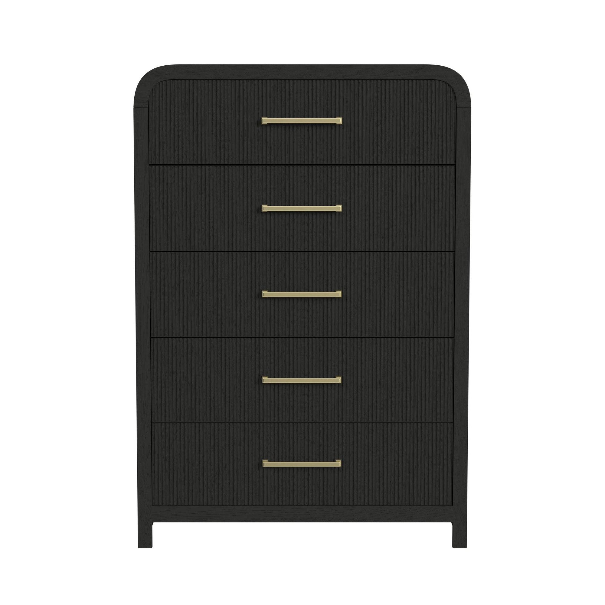 Ridgemont 5-Drawer Chest In Black With Grain