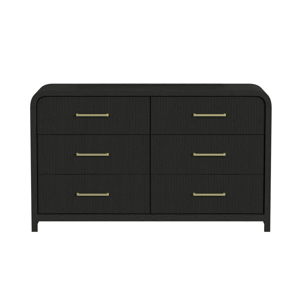 Ridgemont 6-Drawer Dresser In Black With Grain