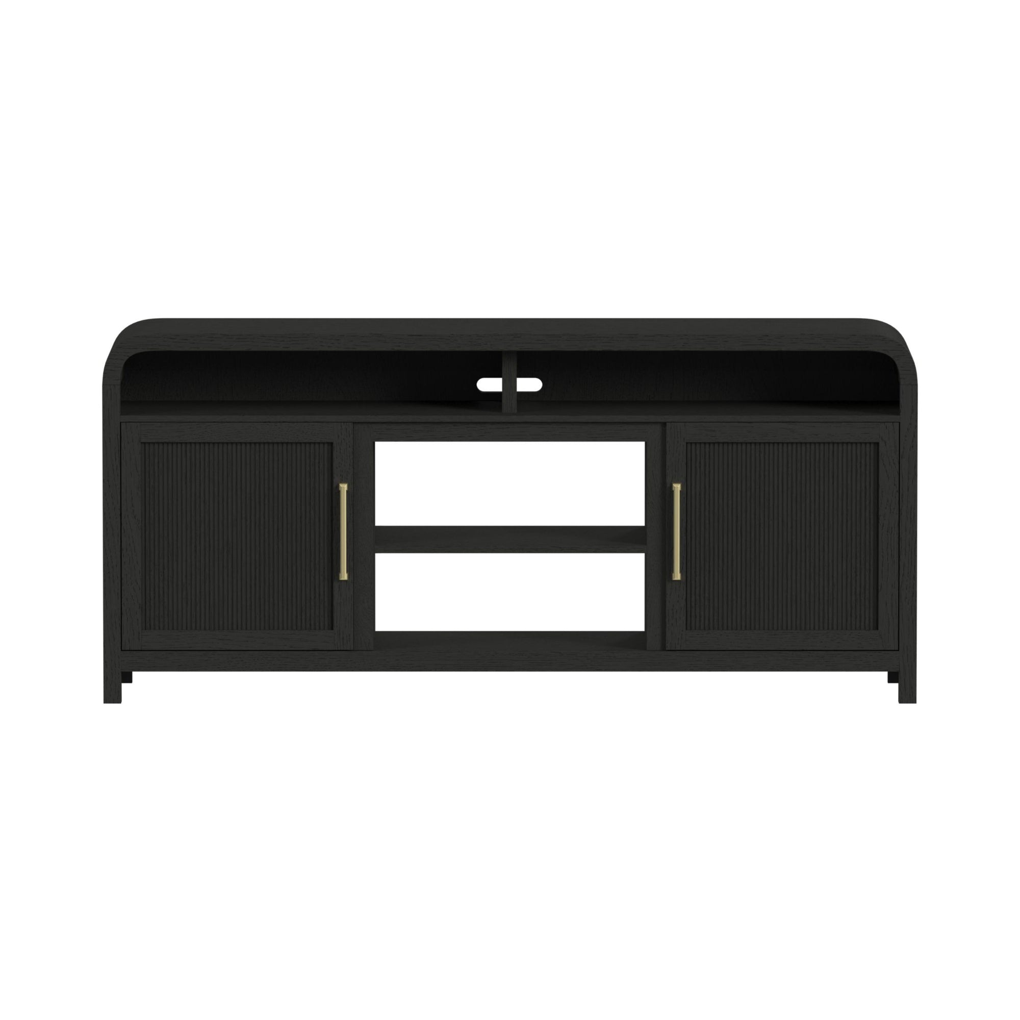 Ridgemont 70" Tv Console Without Fireplace Insert In Black With Grain