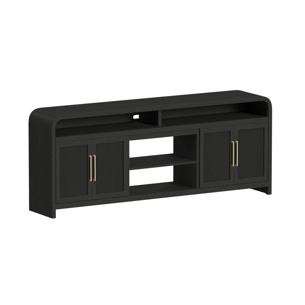 Ridgemont 82" Tv Console Without Fireplace Insert In Black With Grain
