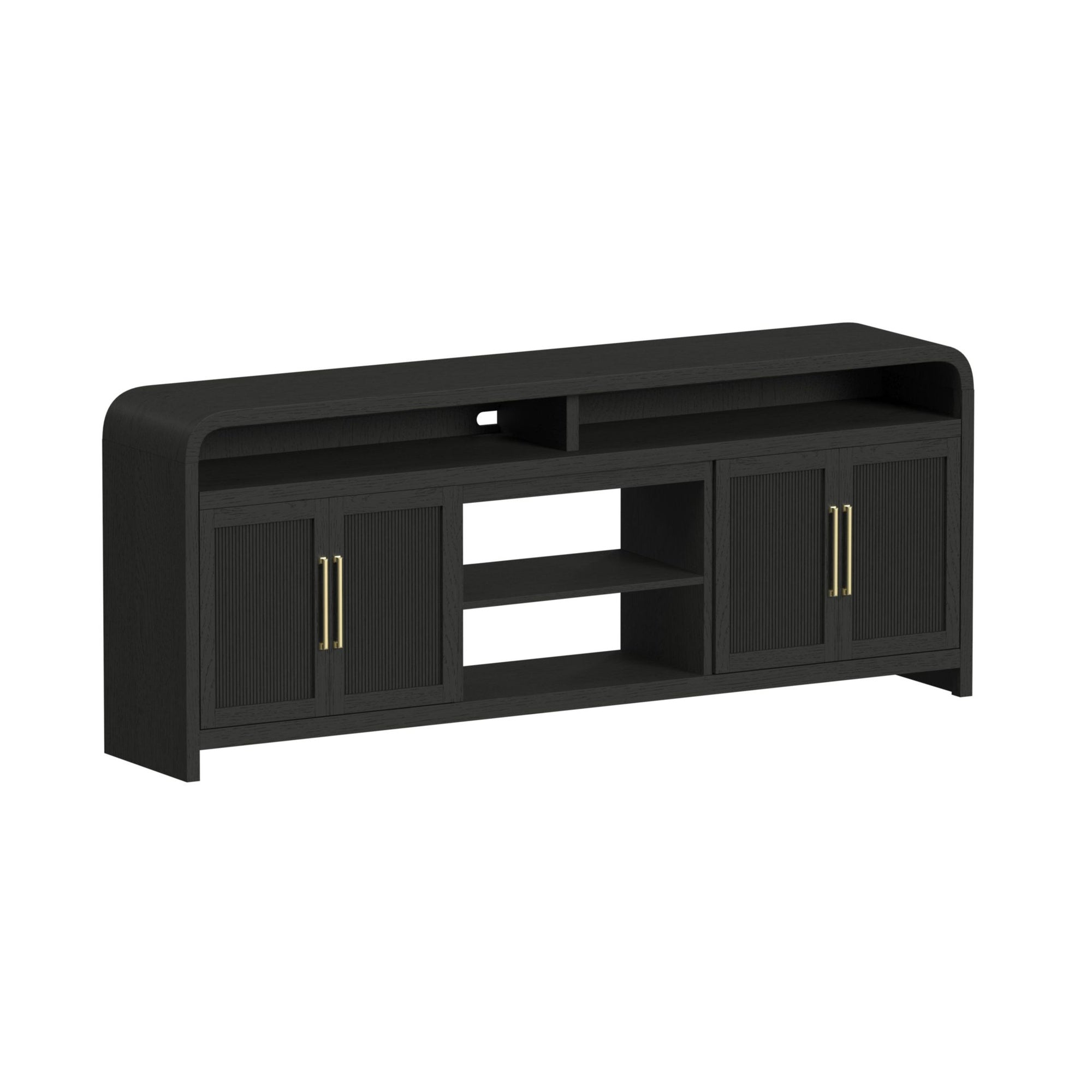 Ridgemont 82" Tv Console Without Fireplace Insert In Black With Grain