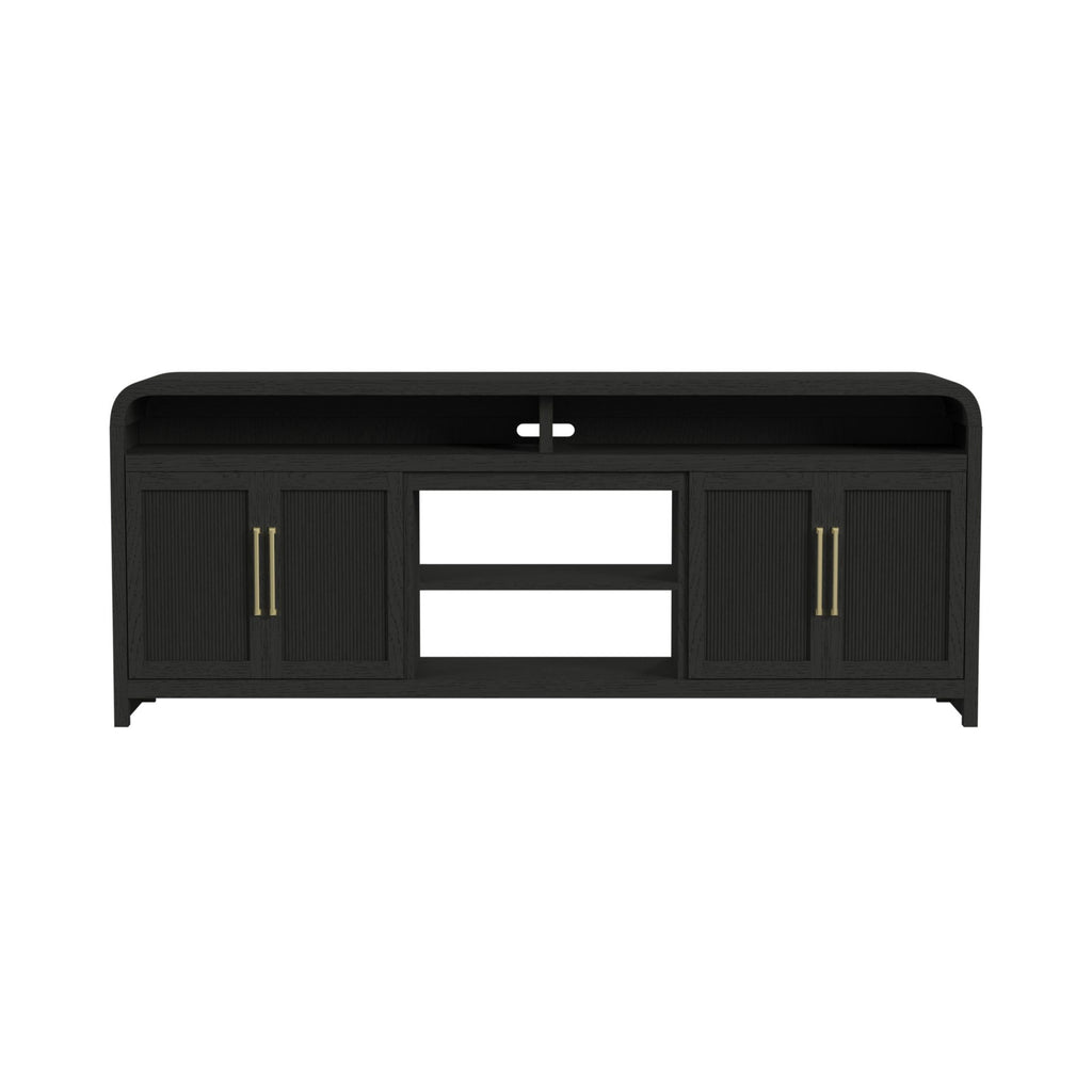 Ridgemont 82" Tv Console Without Fireplace Insert In Black With Grain