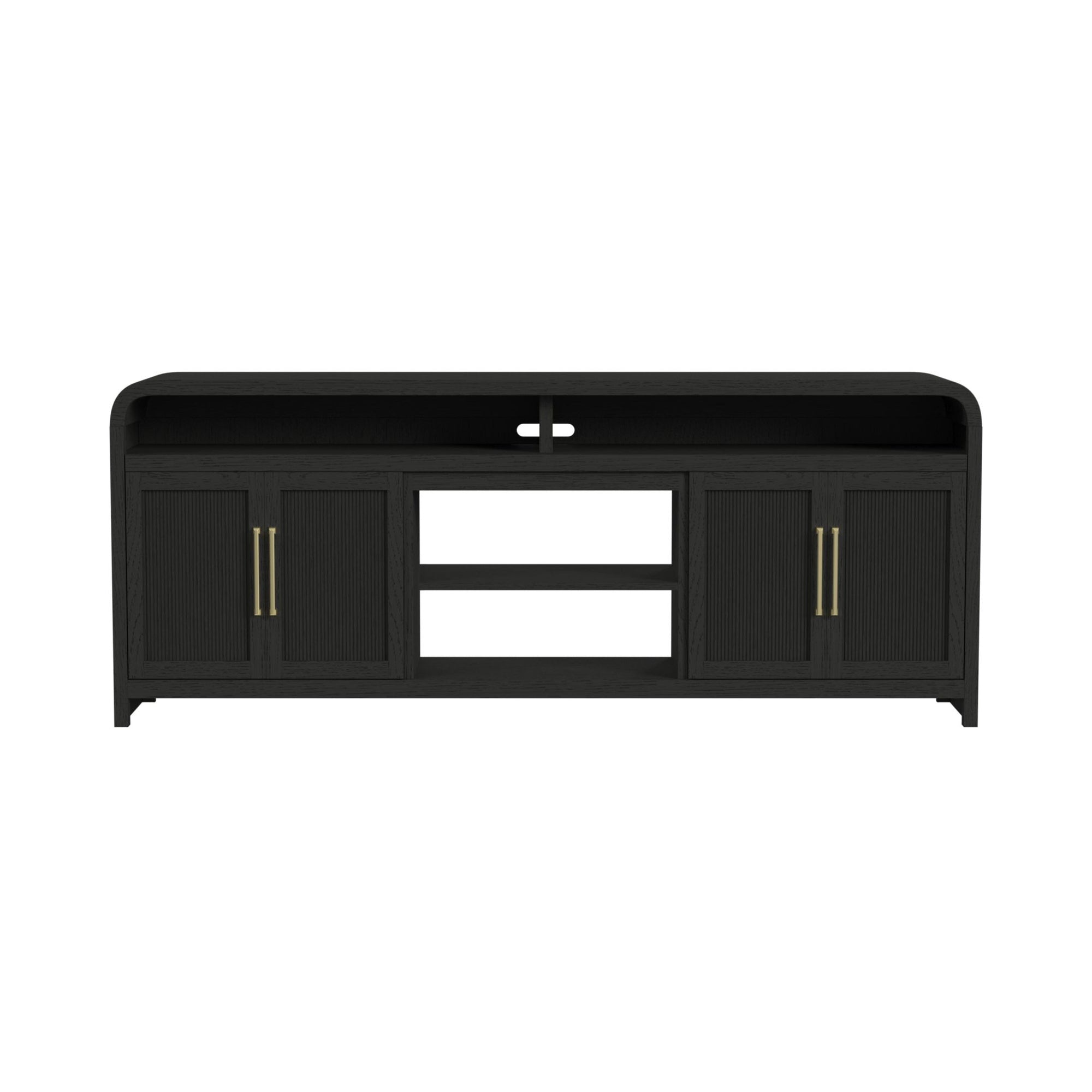 Ridgemont 82" Tv Console Without Fireplace Insert In Black With Grain