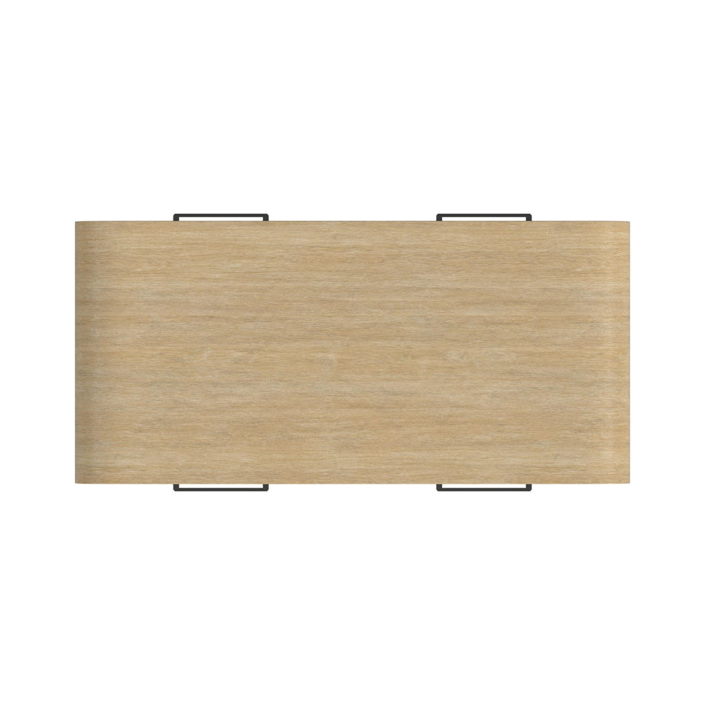 Ridgemont Coffee Table With Casters/Push Through Drawer In Natural