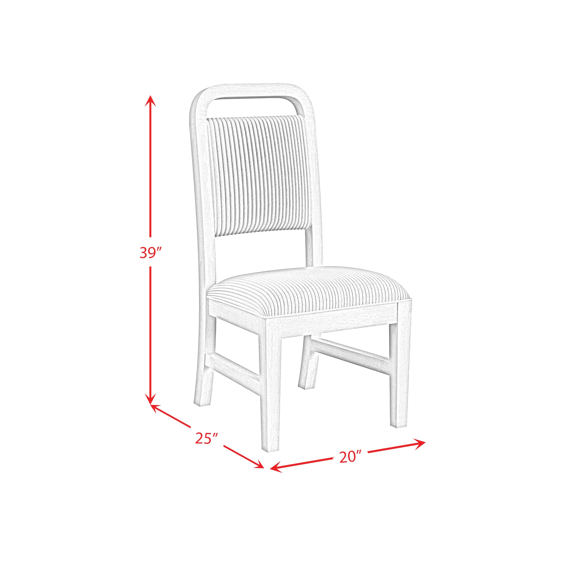 Ridgemont Dining Side Chair With White Fabric In Natural (2 Per Carton)