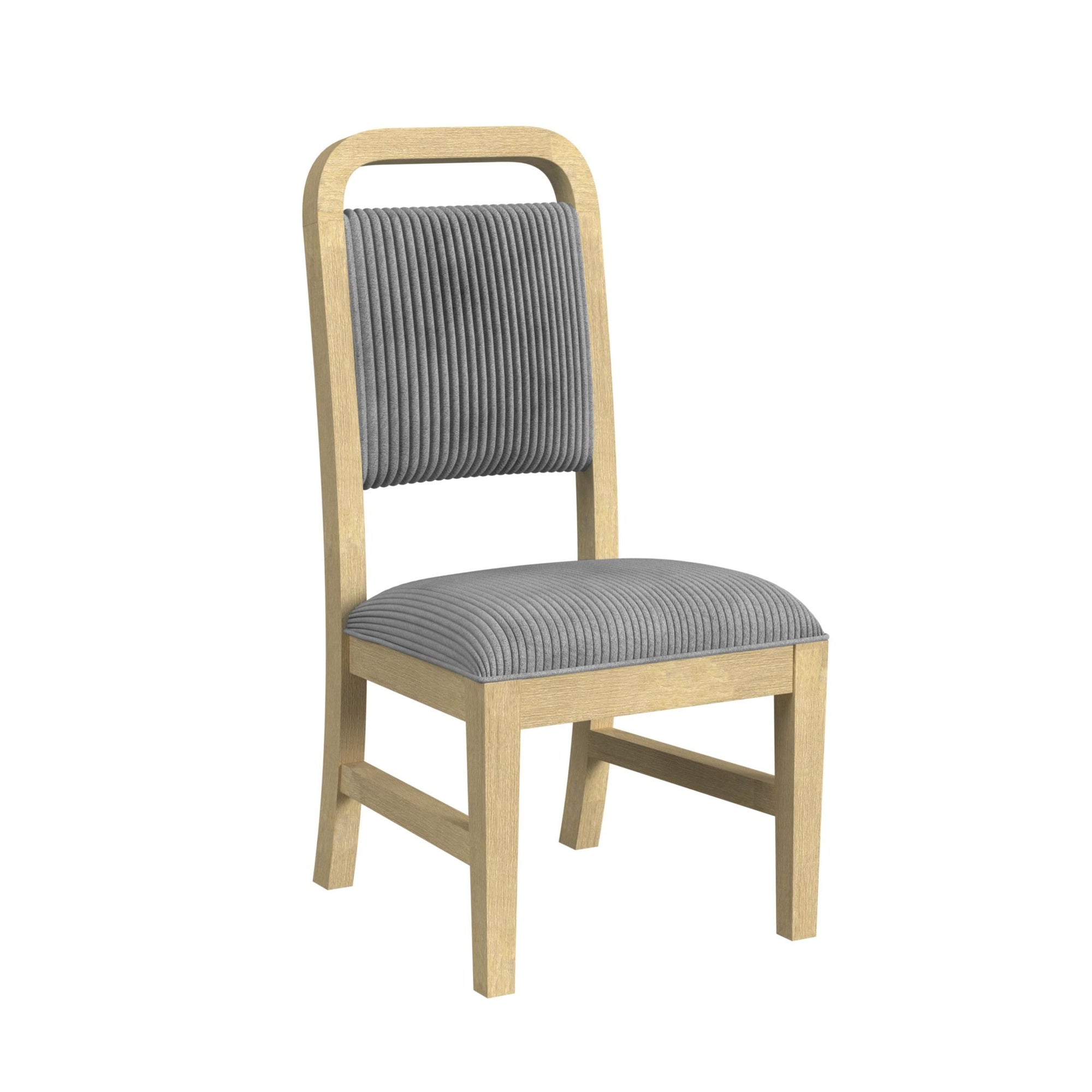 Ridgemont Dining Side Chair With Grey Fabric In Natural (2 Per Carton)