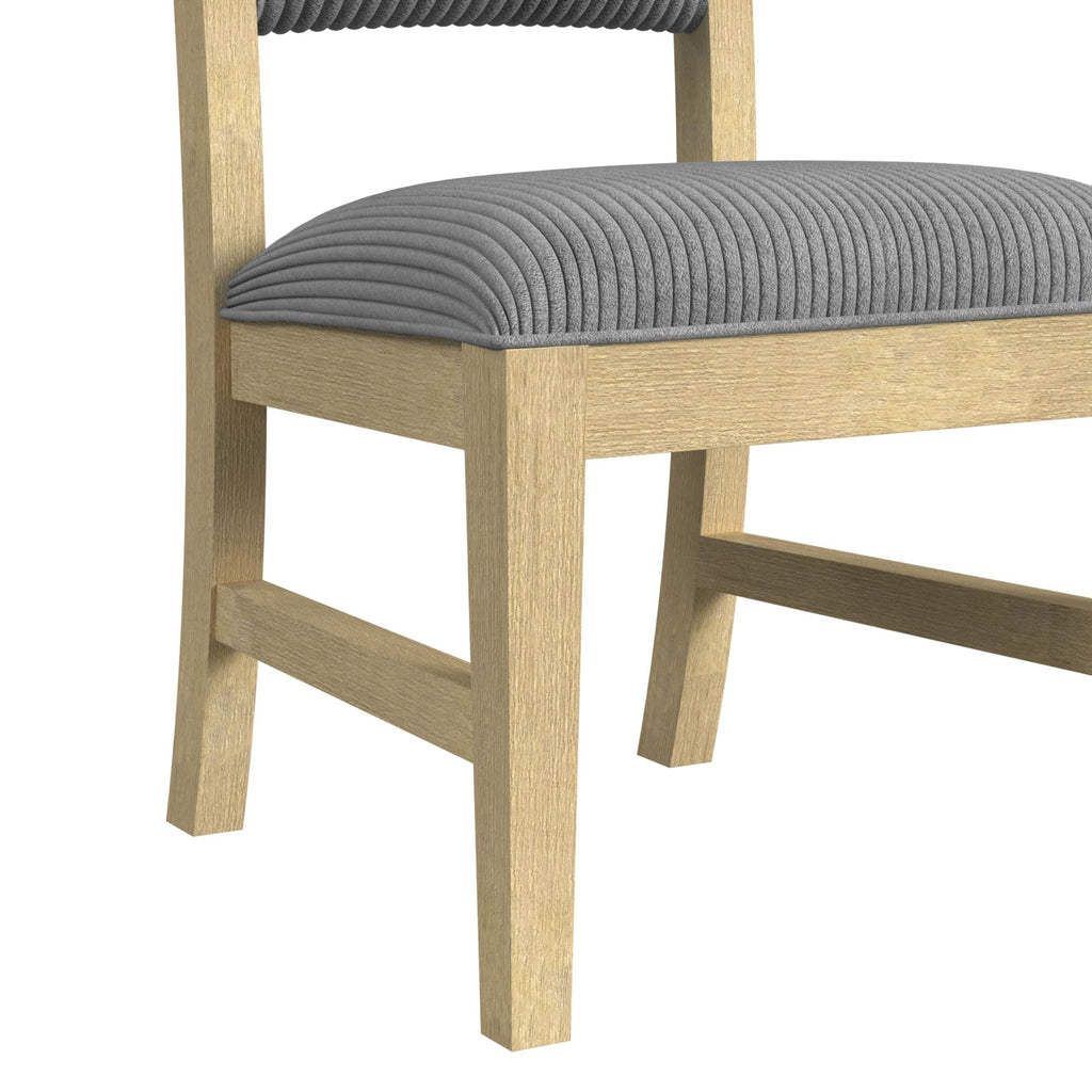 Ridgemont Dining Side Chair With Grey Fabric In Natural (2 Per Carton)