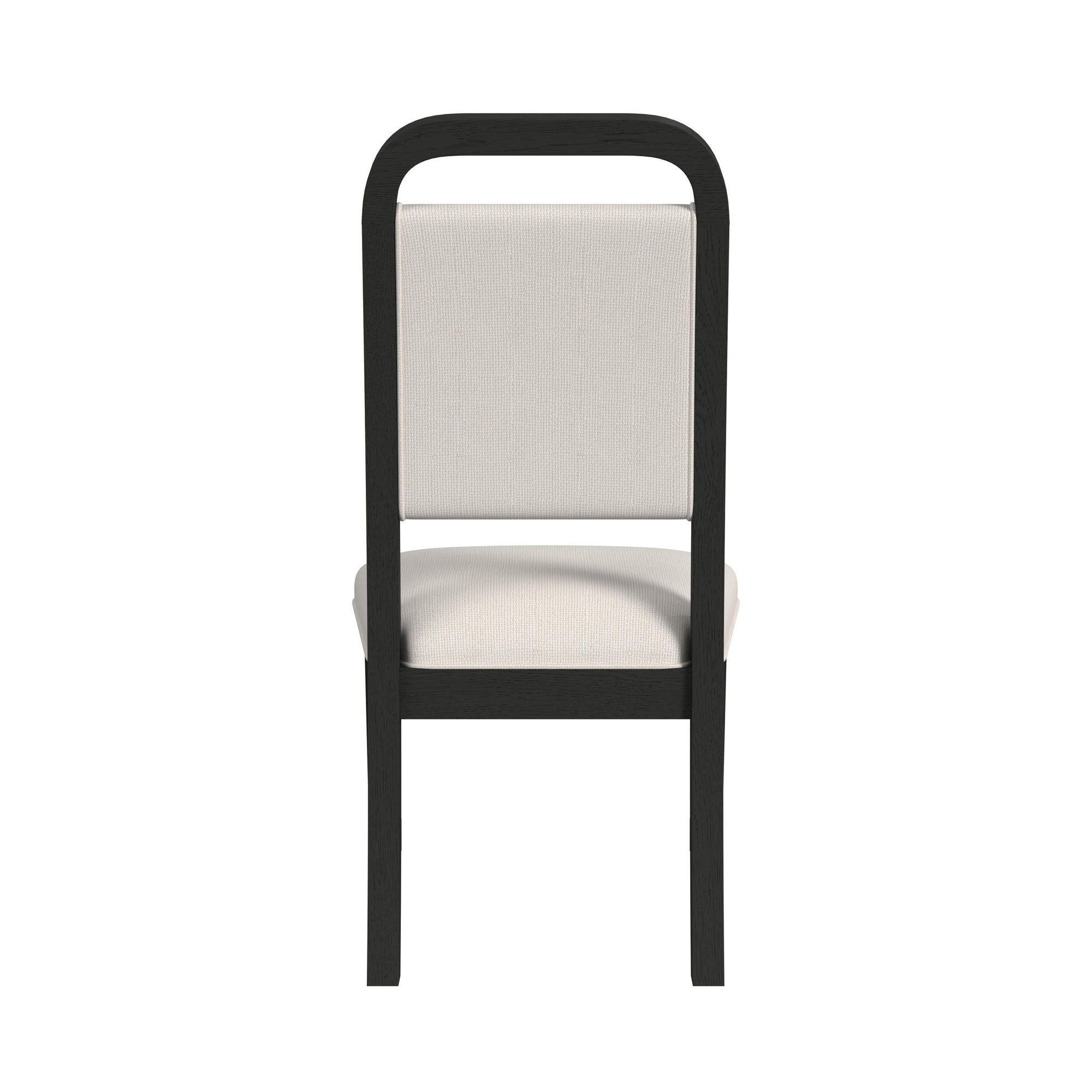 Ridgemont Dining Side Chair With White Fabric In Black With Grain (2 Per Carton)