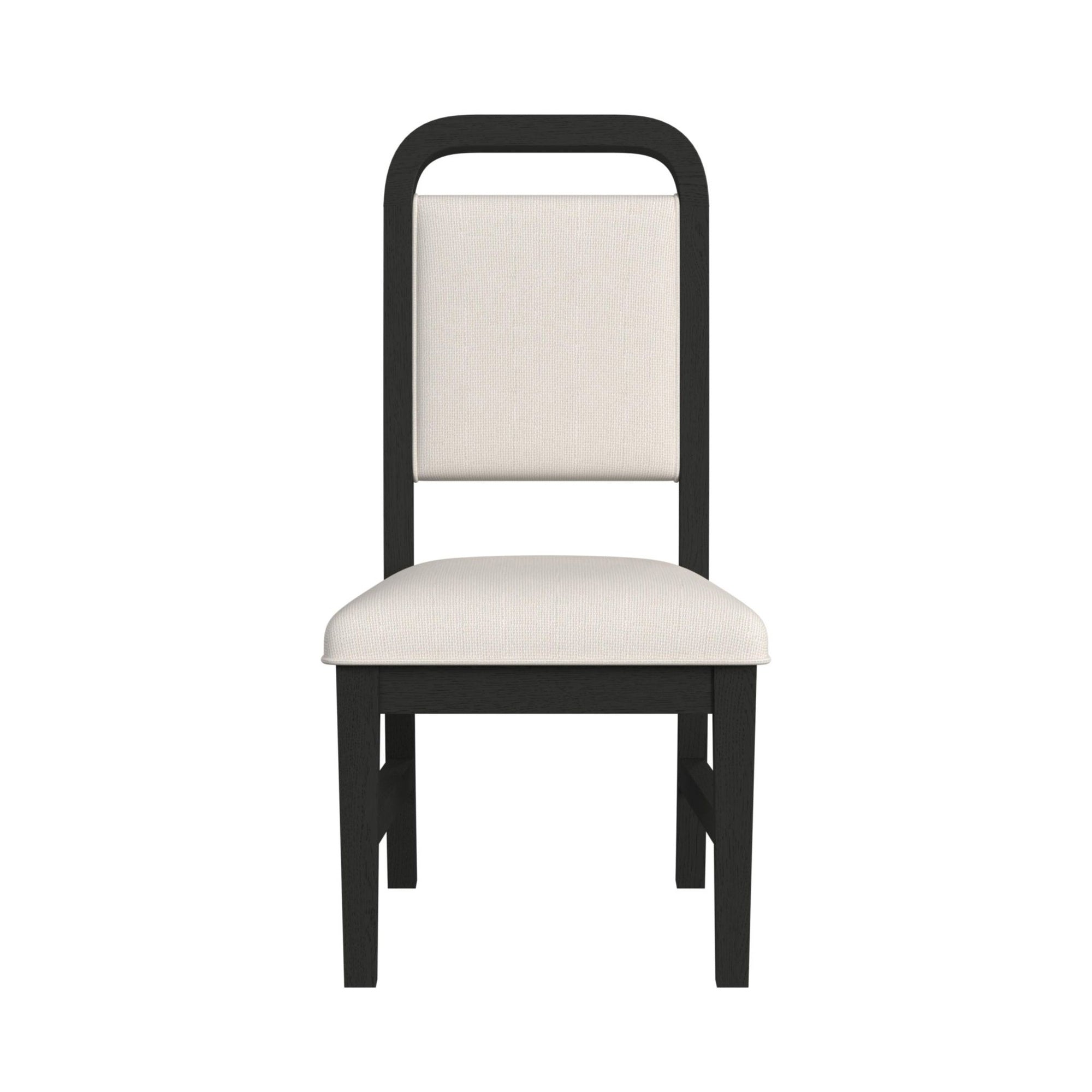 Ridgemont Dining Side Chair With White Fabric In Black With Grain (2 Per Carton)
