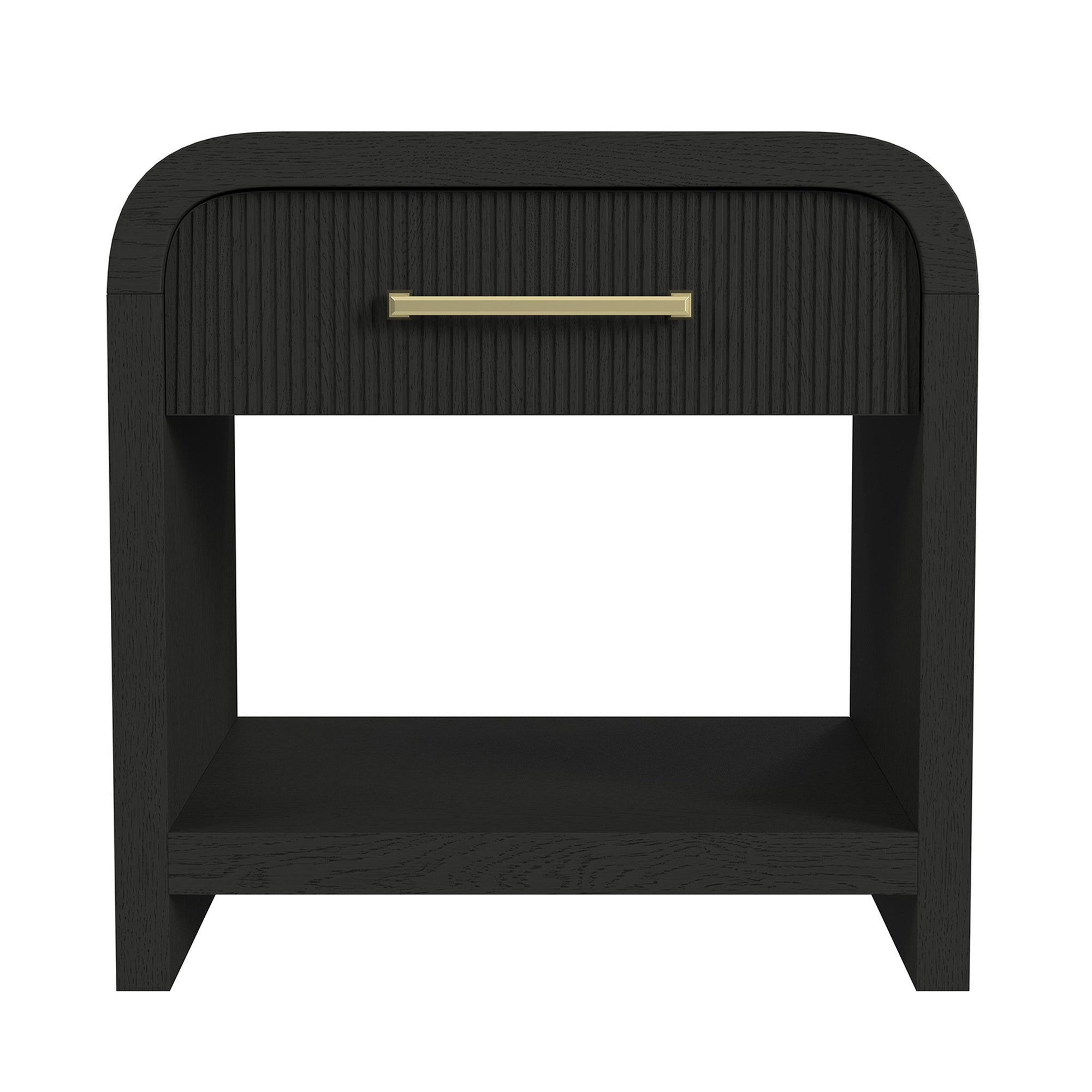 Ridgemont End Table With Usb In Black With Grain