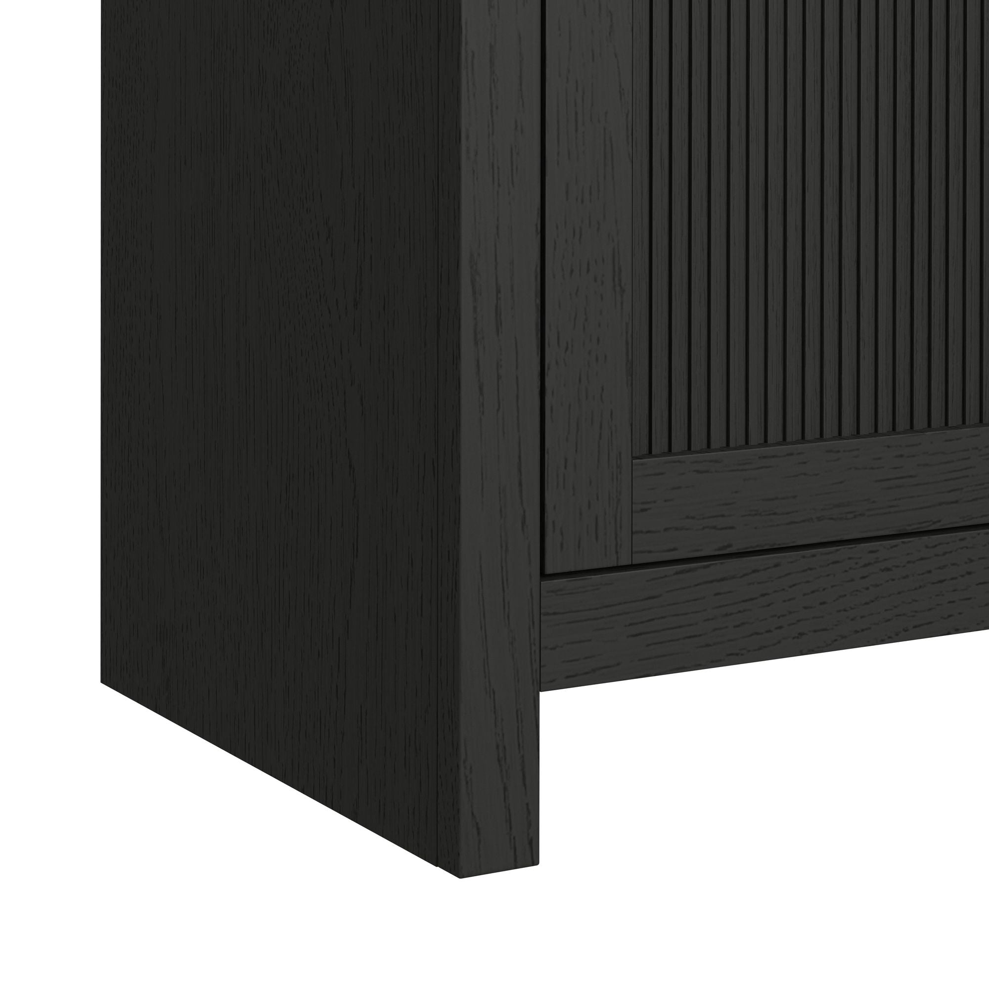 Ridgemont 70" Tv Console Without Fireplace Insert In Black With Grain