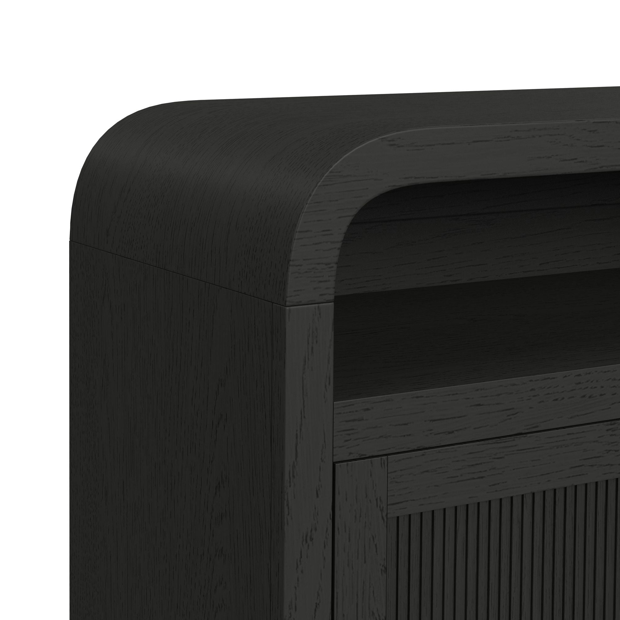 Ridgemont 70" Tv Console Without Fireplace Insert In Black With Grain