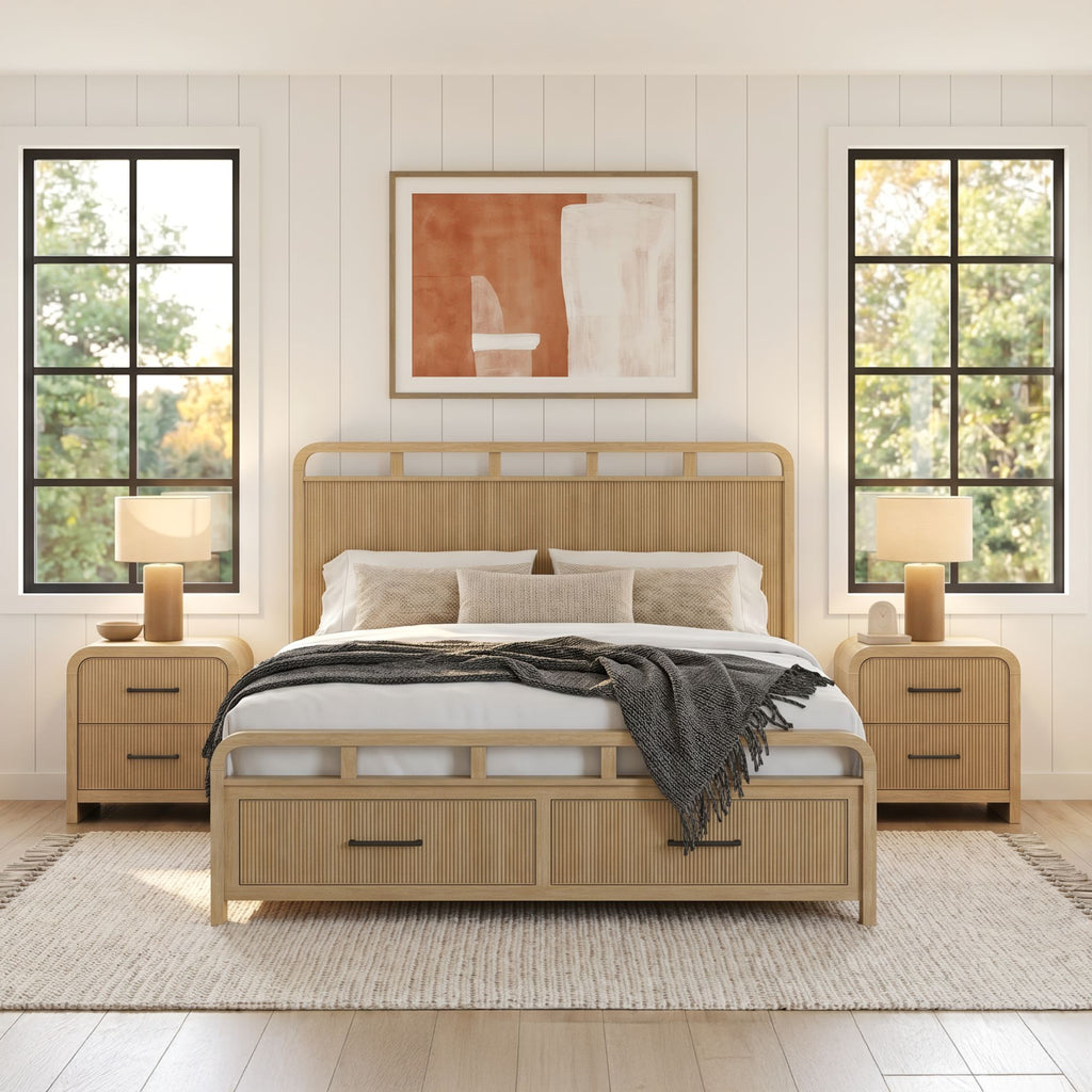 Ridgemont 2-Drawer Nightstand With Usb In Natural