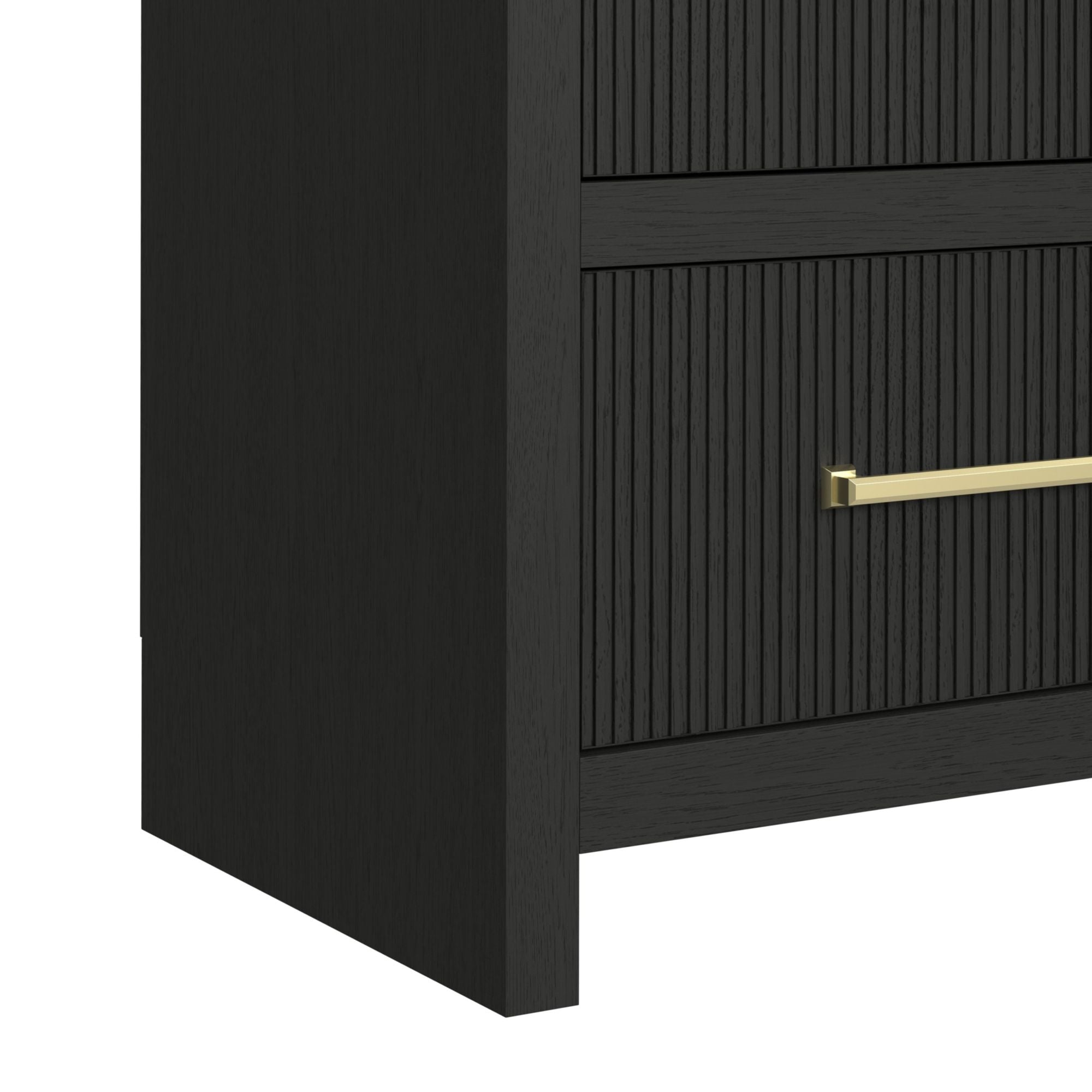 Ridgemont Side Piers In Black With Grain