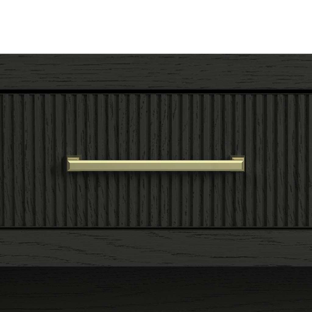 Ridgemont Sofa Table With Bottom Shelf In Black With Grain