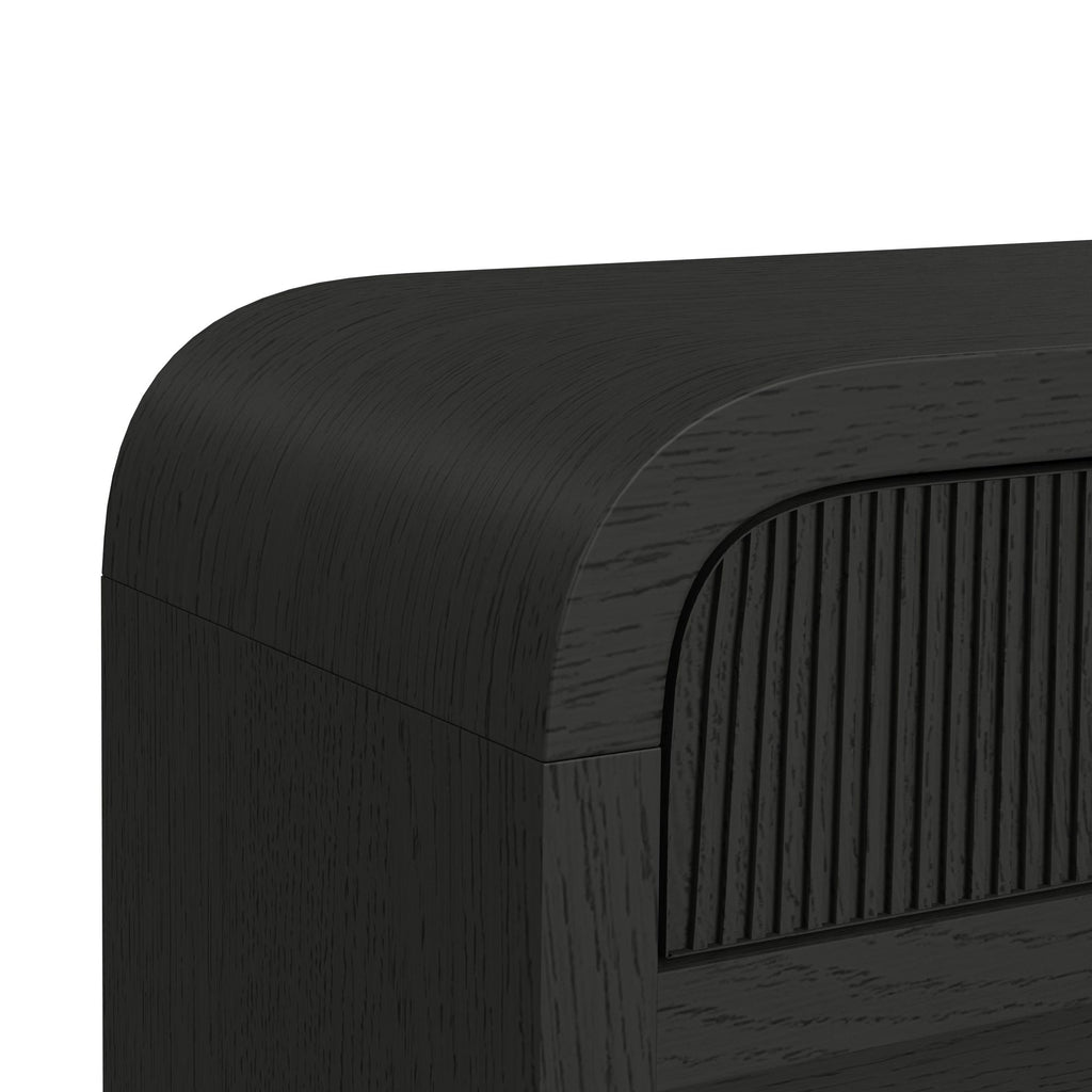 Ridgemont Sofa Table With Bottom Shelf In Black With Grain