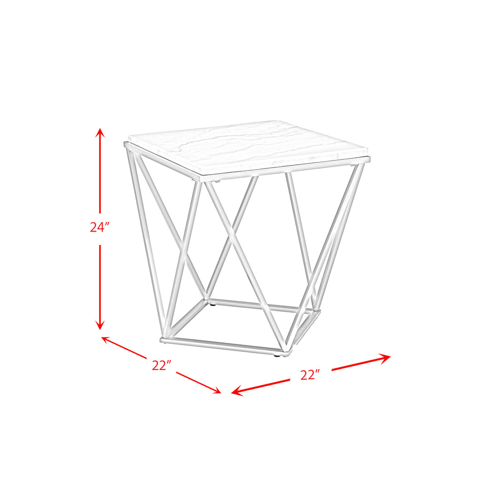 Riko Square End Table w/Gold Metal Leg