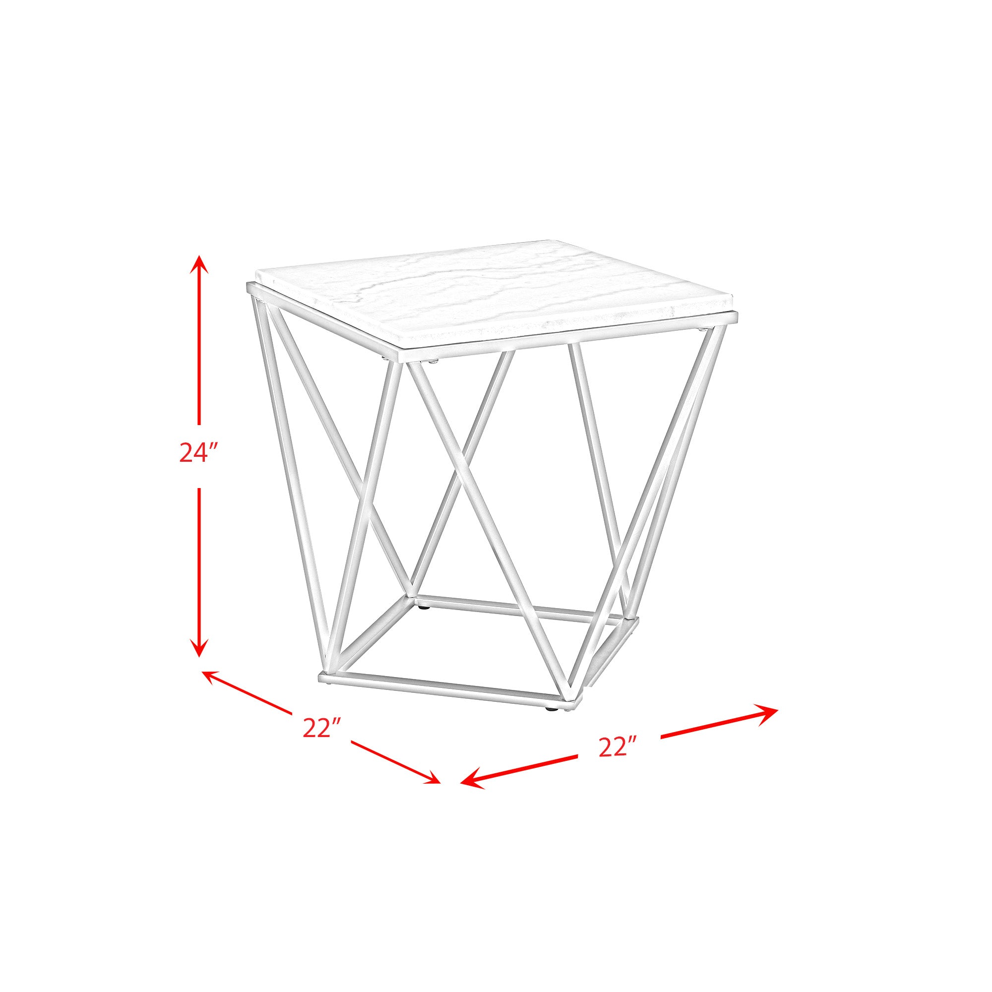Riko Square End Table w/Gold Metal Leg