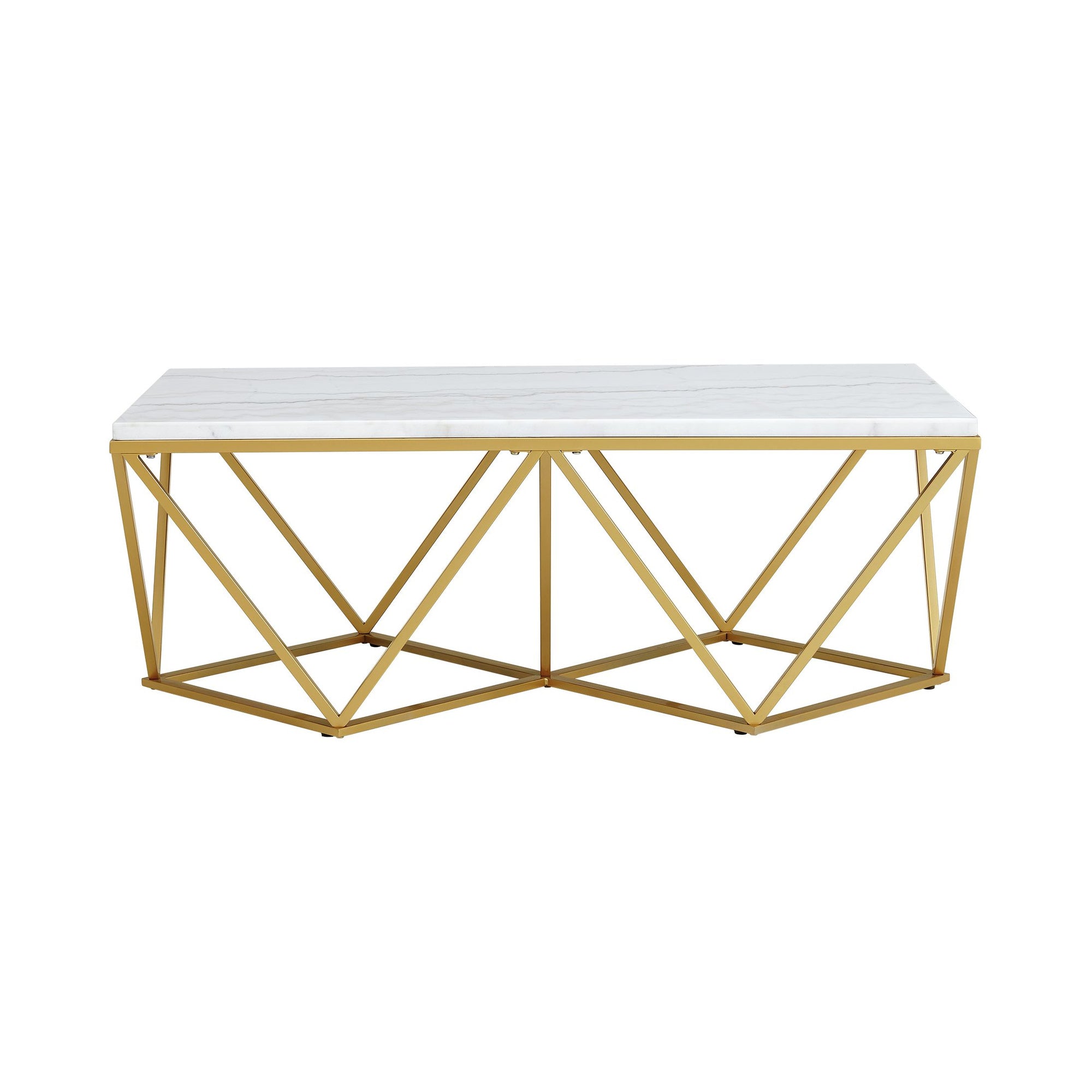 Riko Rectangular Coffee Table w/Gold Metal Leg