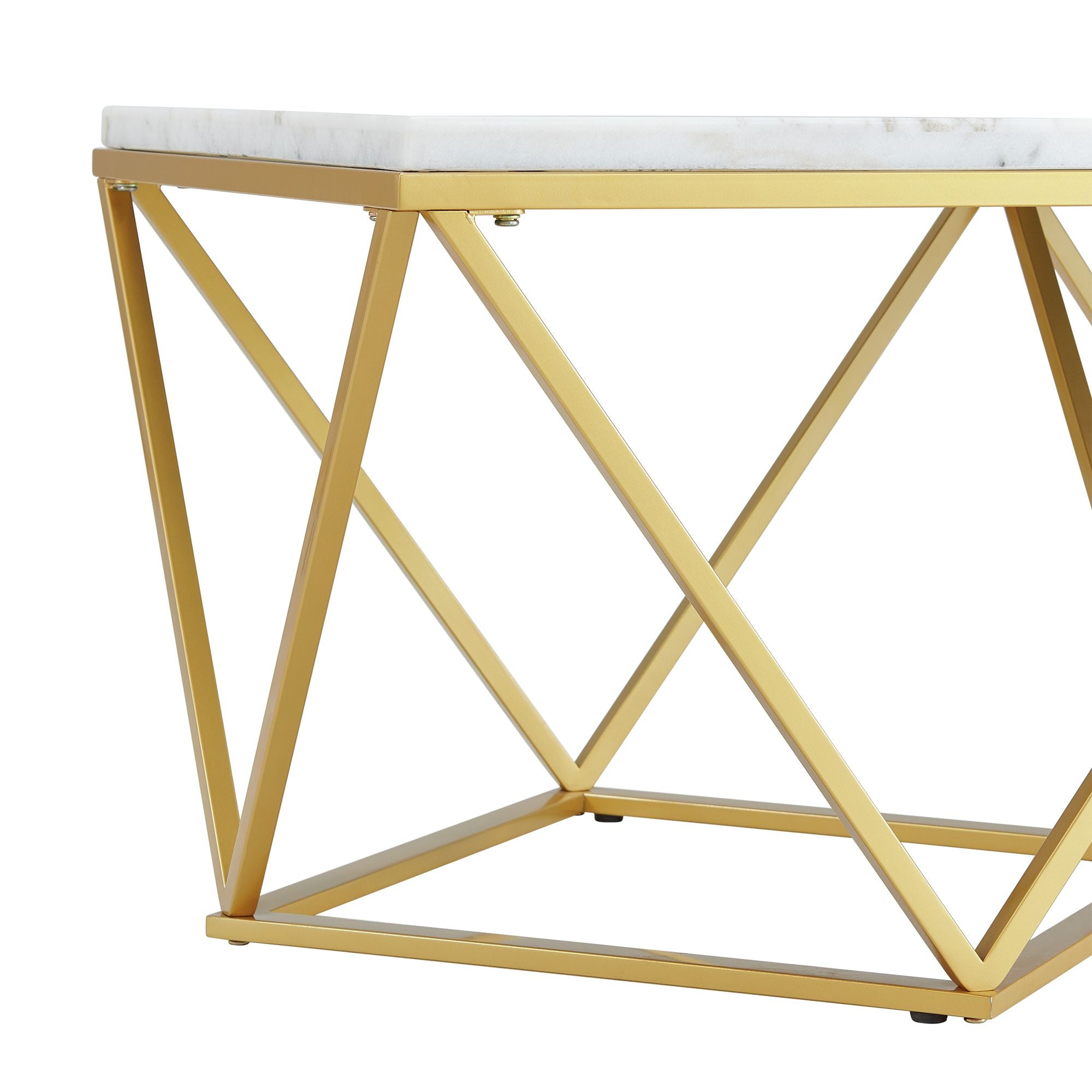Riko Rectangular Coffee Table w/Gold Metal Leg