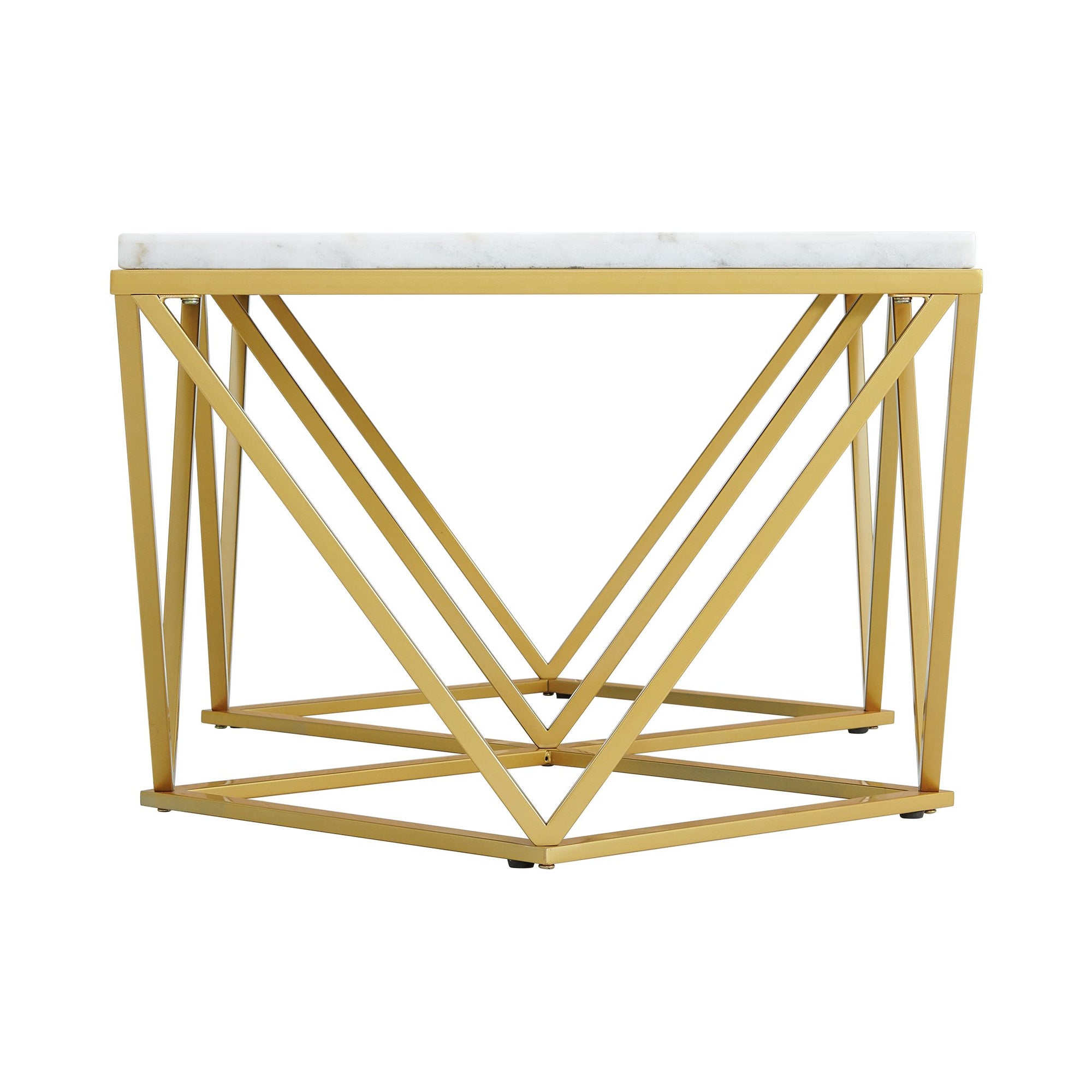 Riko Rectangular Coffee Table w/Gold Metal Leg