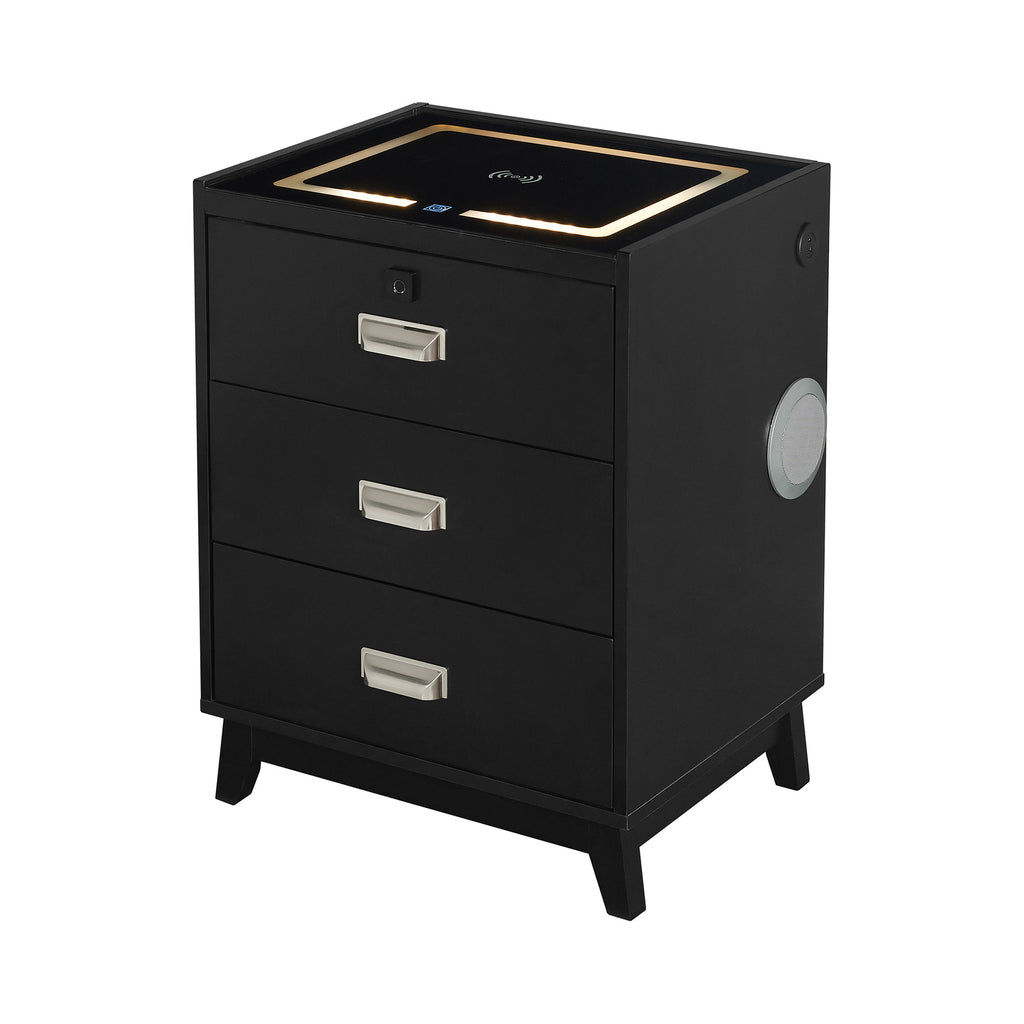 Rio Nightstand With Electronic Features In Black