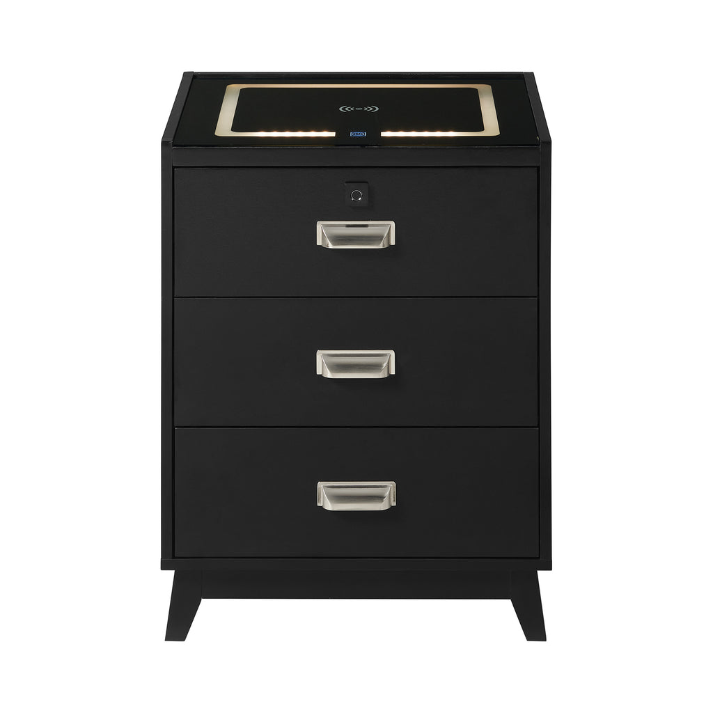 Rio Nightstand With Electronic Features In Black
