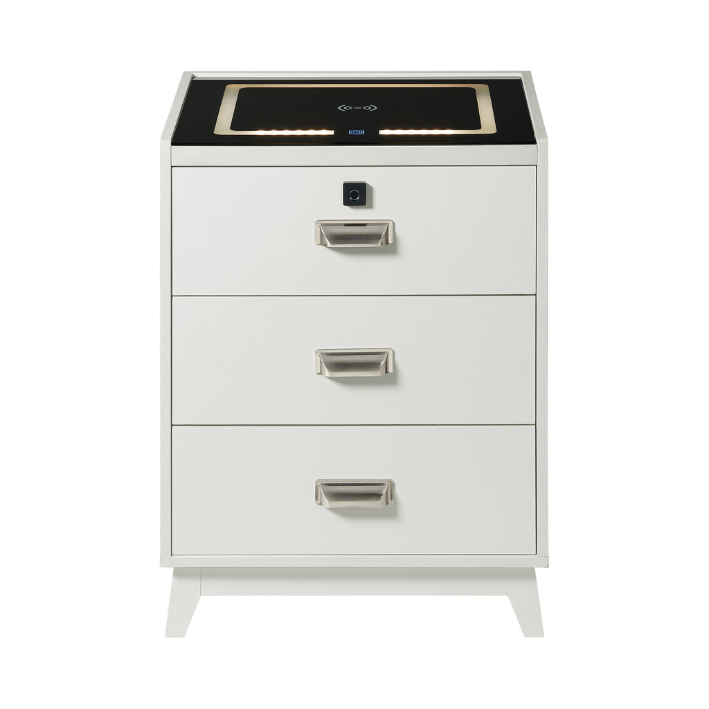 Rio Nightstand With Electronic Features In White