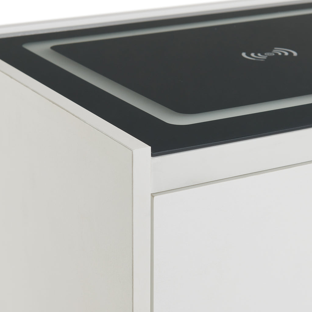 Rio Nightstand With Electronic Features In White
