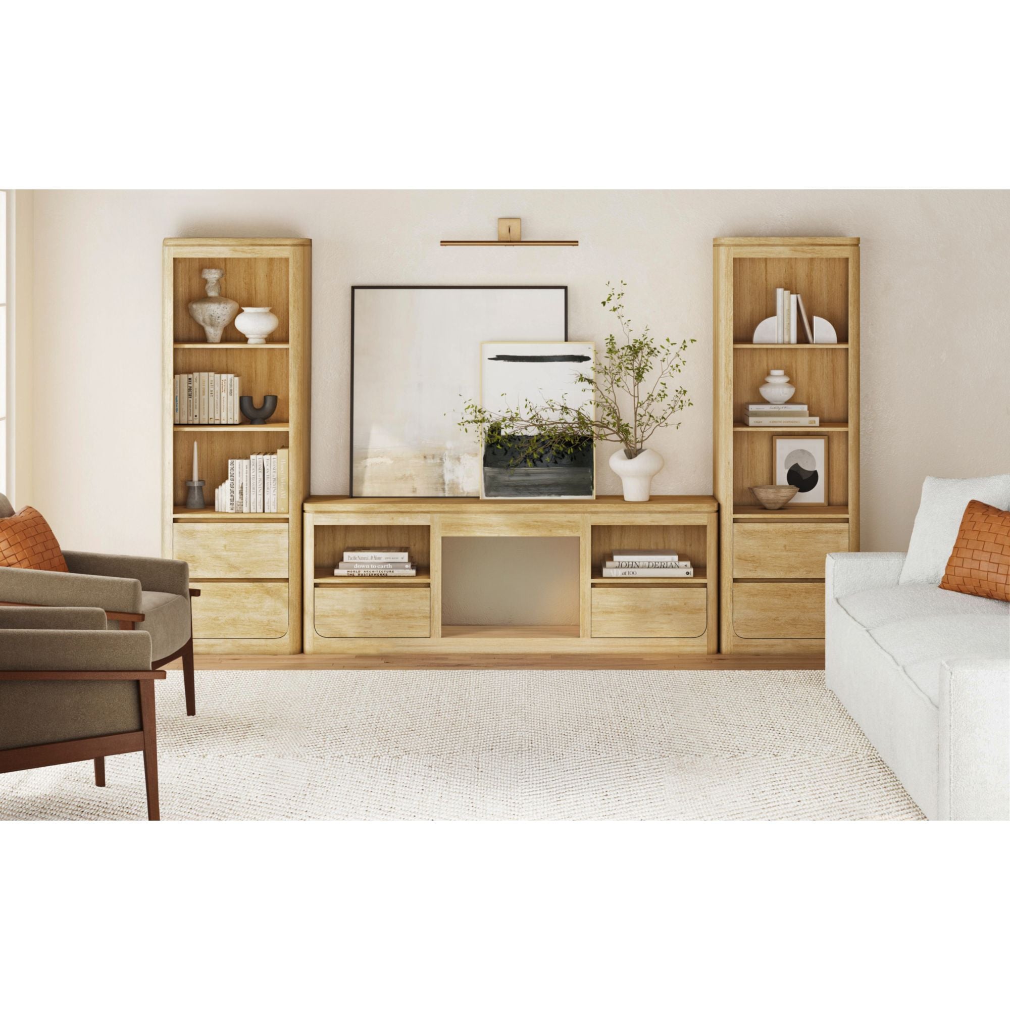 Rosalie 71" Tv Console Without Fireplace Insert In Natural