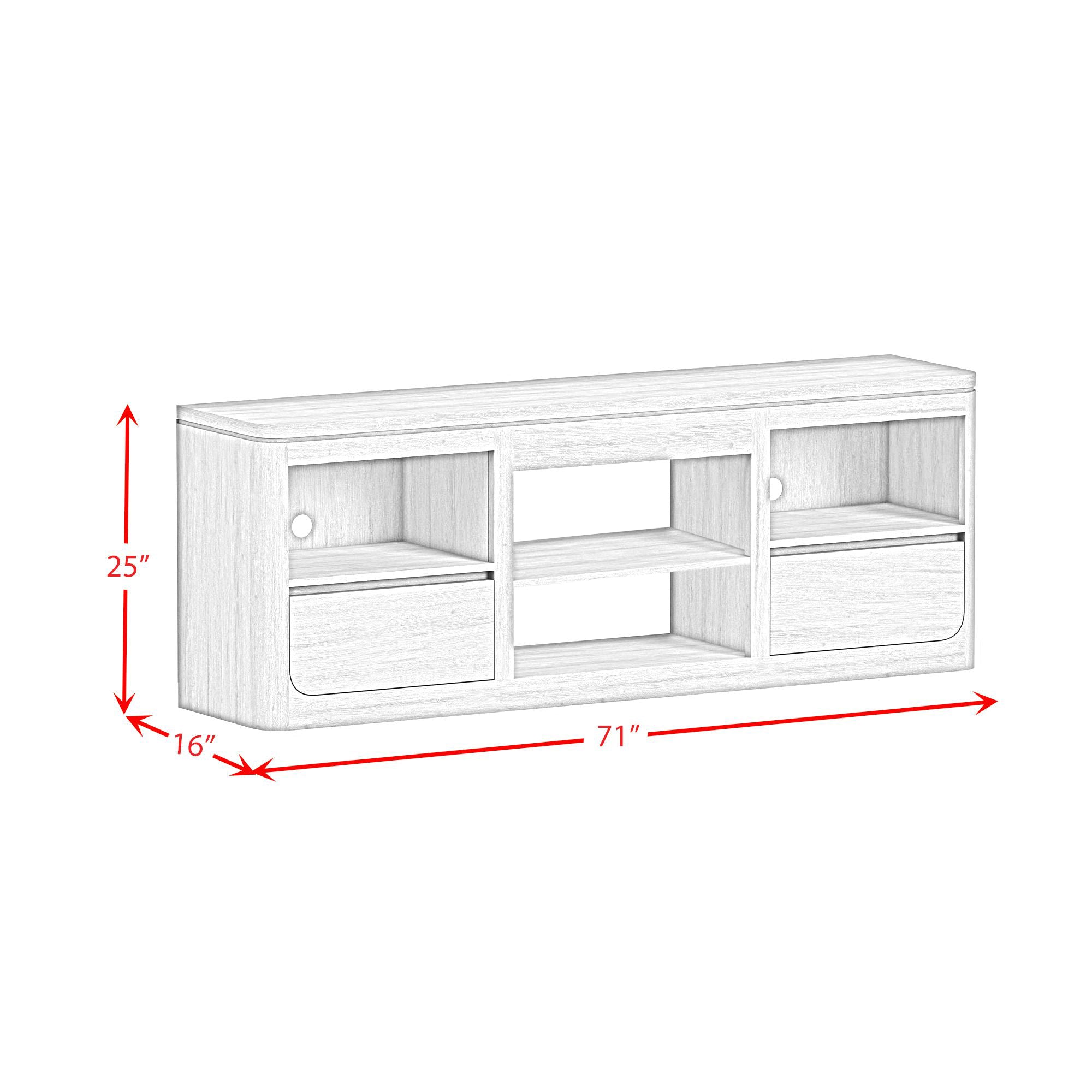 Rosalie 71" Tv Console Without Fireplace Insert In Black
