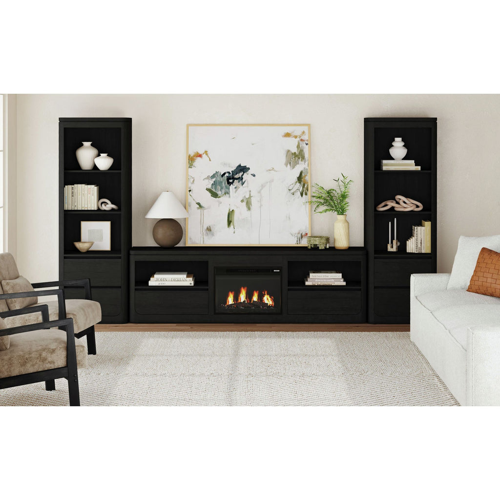 Rosalie 82" Tv Console Without Fireplace Insert In Black