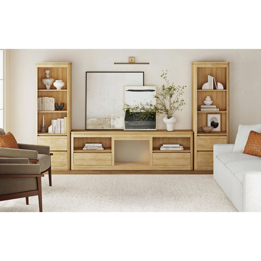 Rosalie 82" Tv Console Without Fireplace Insert In Natural