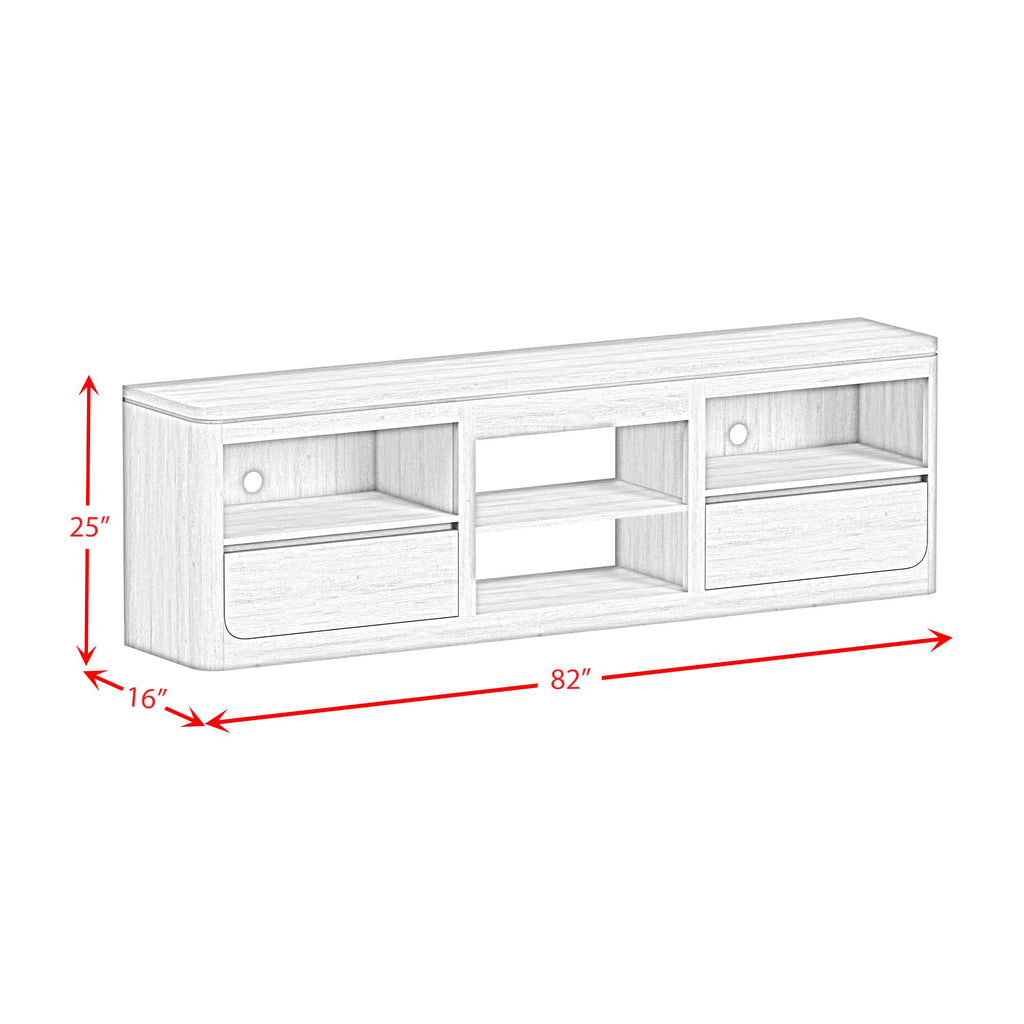 Rosalie 82" Tv Console Without Fireplace Insert In Natural