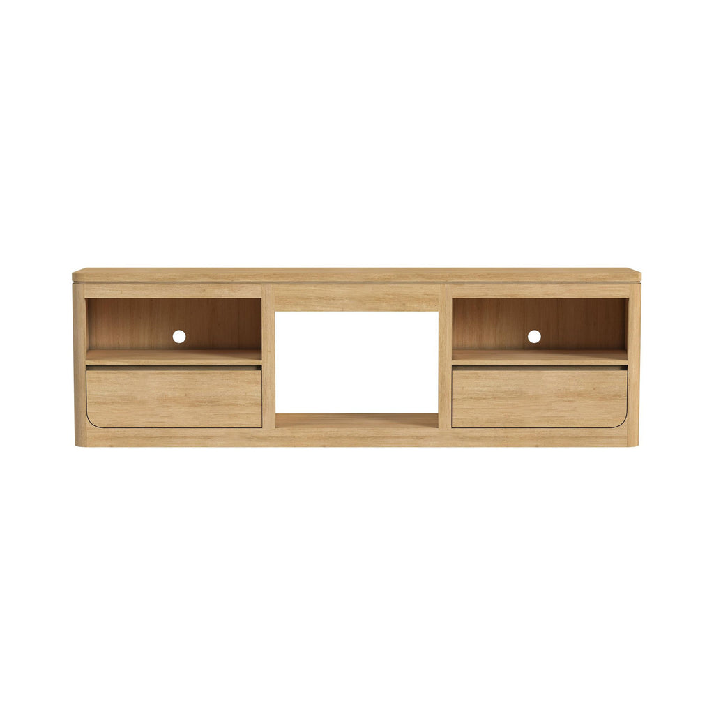 Rosalie 82" Tv Console Without Fireplace Insert In Natural
