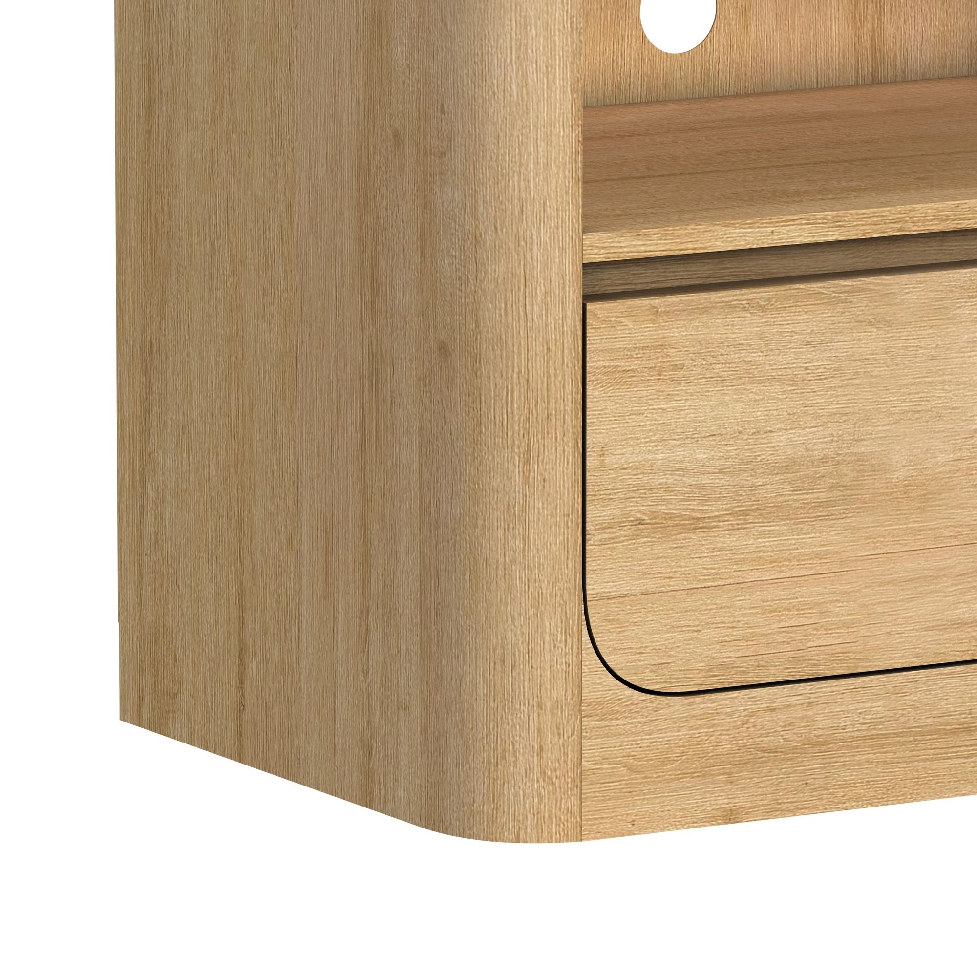 Rosalie 82" Tv Console Without Fireplace Insert In Natural