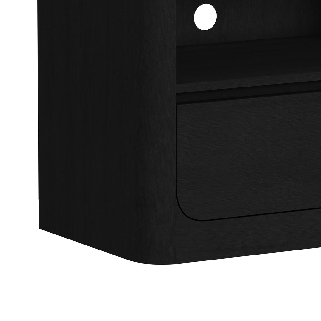 Rosalie 82" Tv Console Without Fireplace Insert In Black