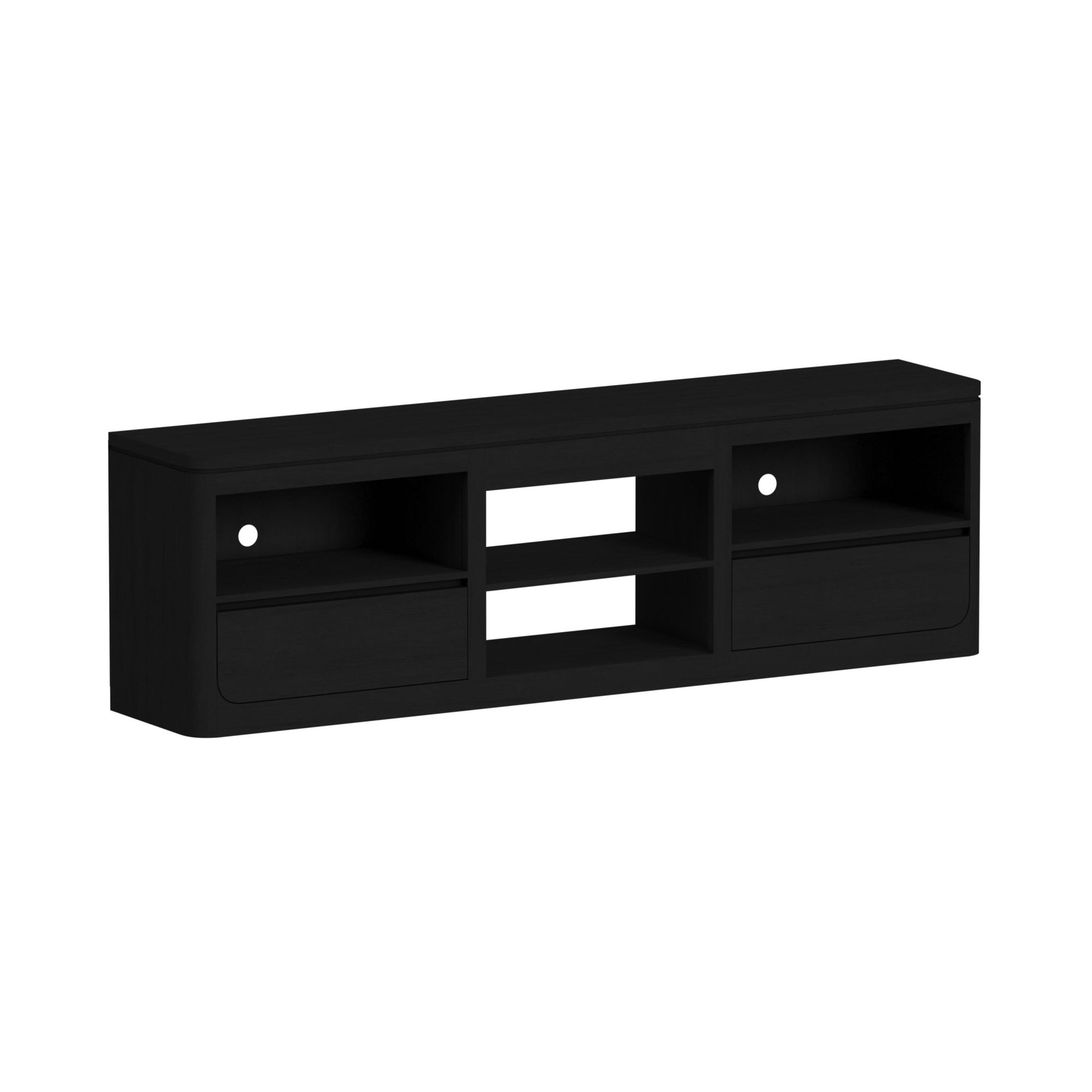 Rosalie 82" Tv Console Without Fireplace Insert In Black