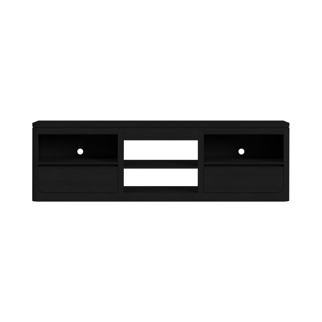 Rosalie 82" Tv Console Without Fireplace Insert In Black