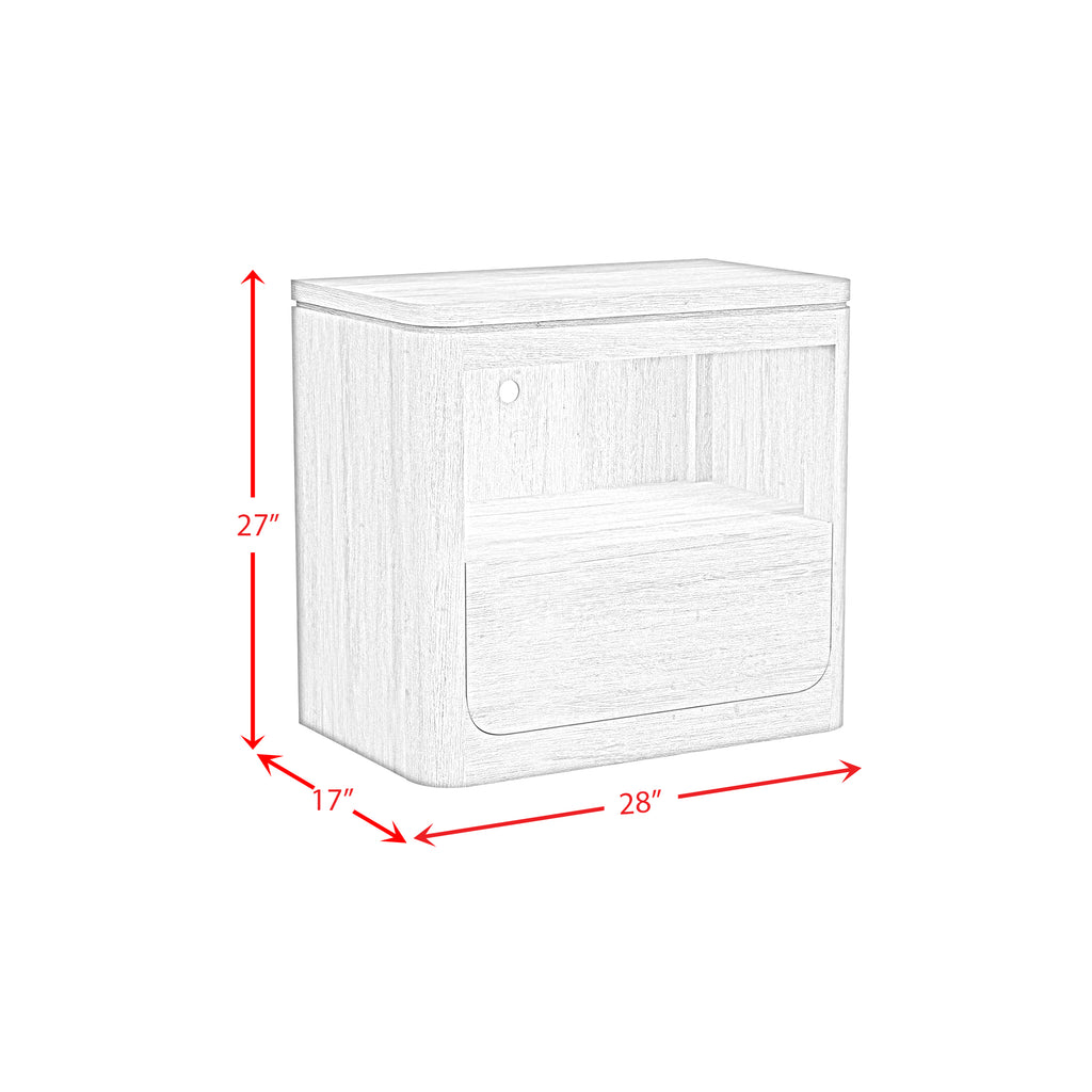 Rosalie Nightstand With Usb And Led In Black