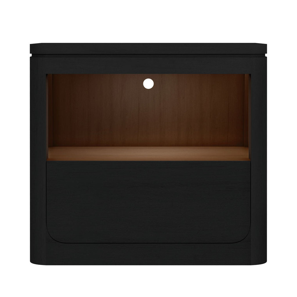 Rosalie Nightstand With Usb And Led In Black