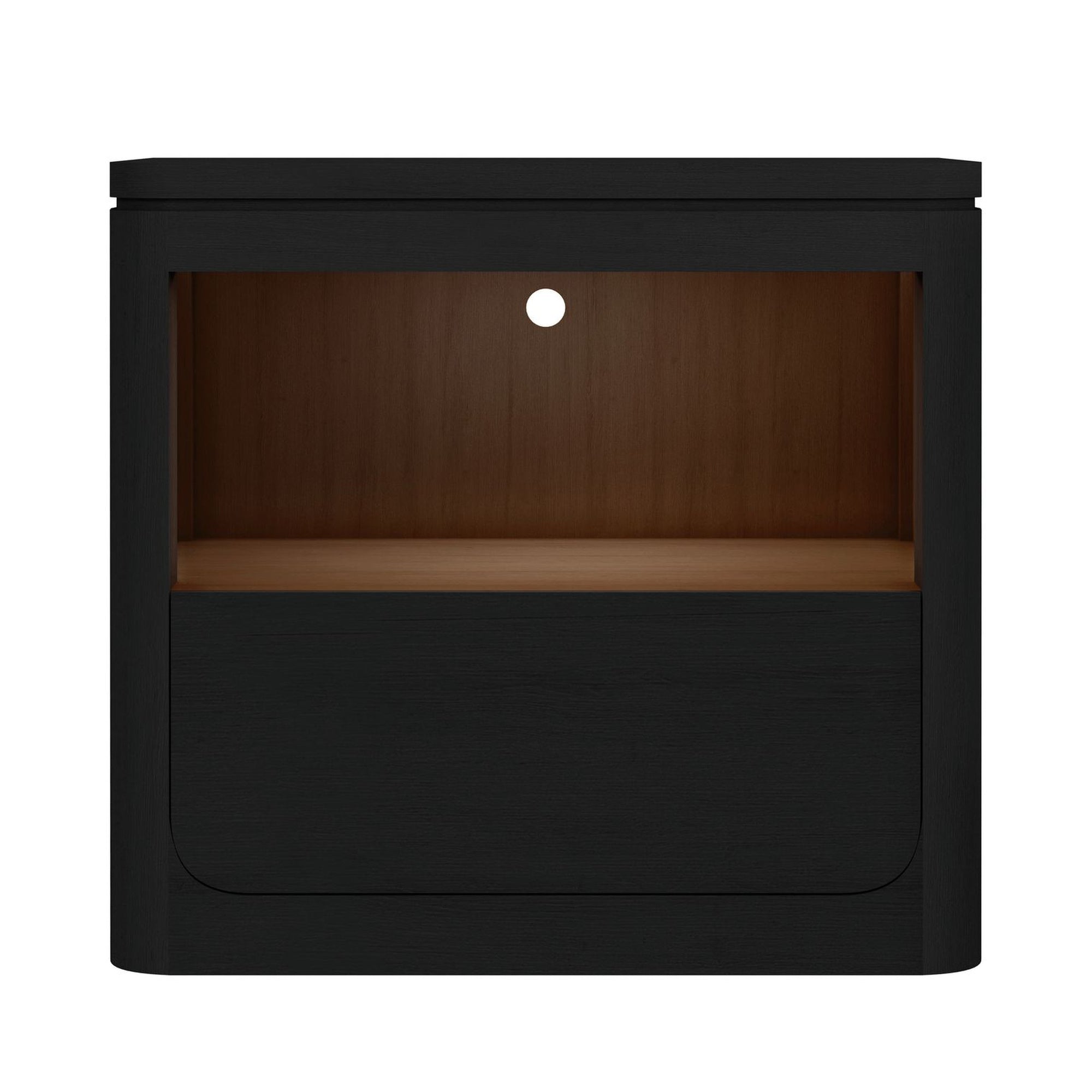 Rosalie Nightstand With Usb And Led In Black