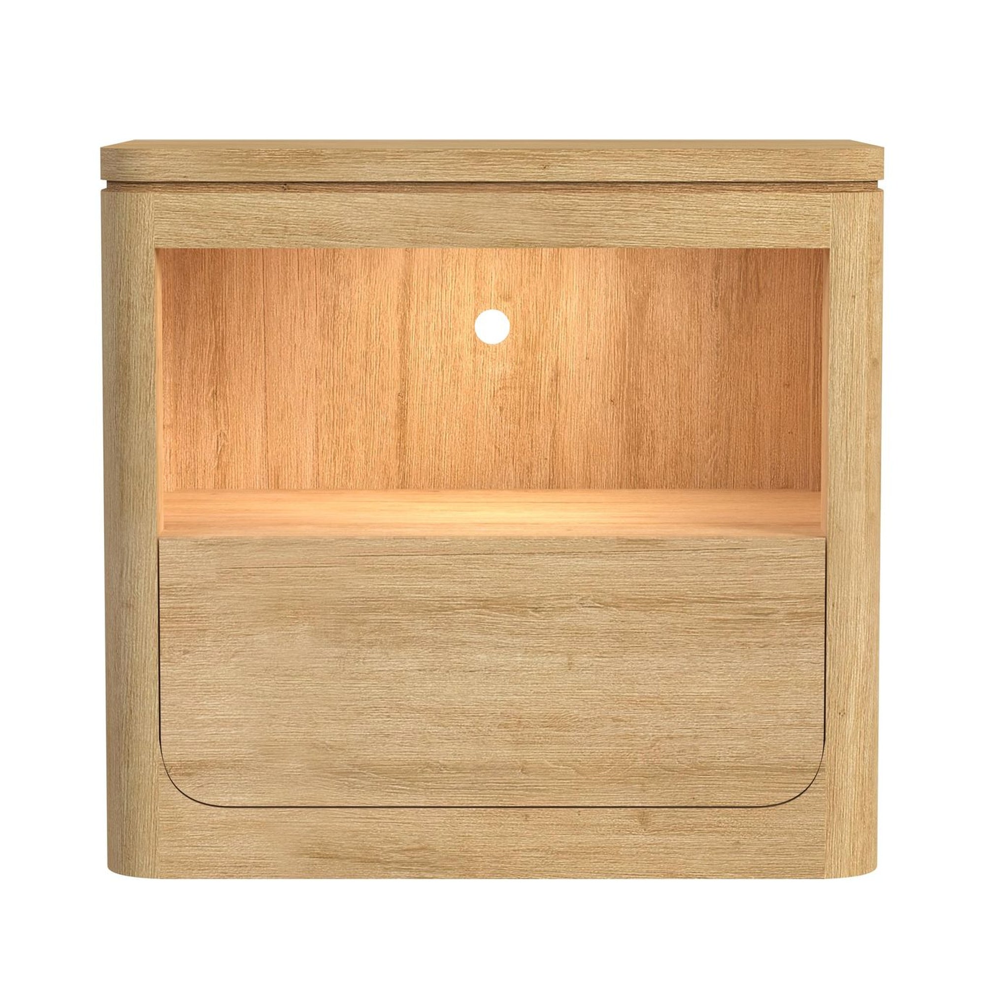 Rosalie Nightstand With Usb & Led In Natural