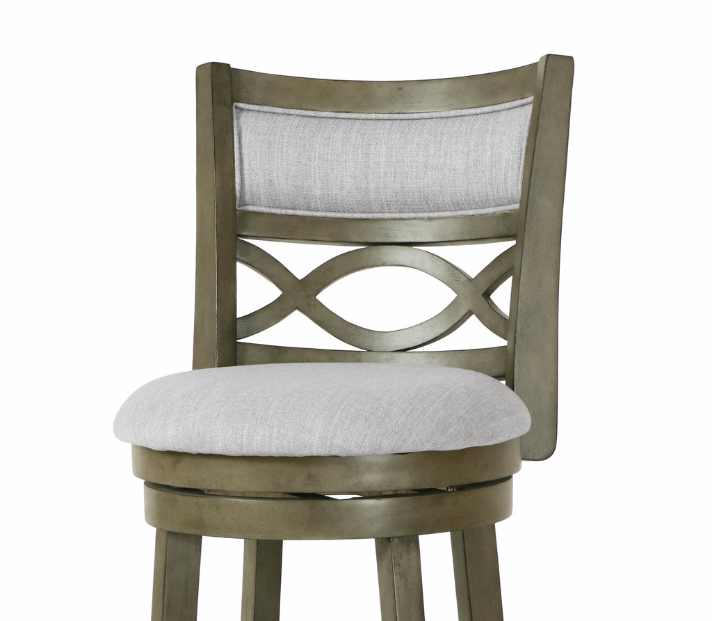Manchester 29" Bar Stool w/Fabric Cushions-Gray