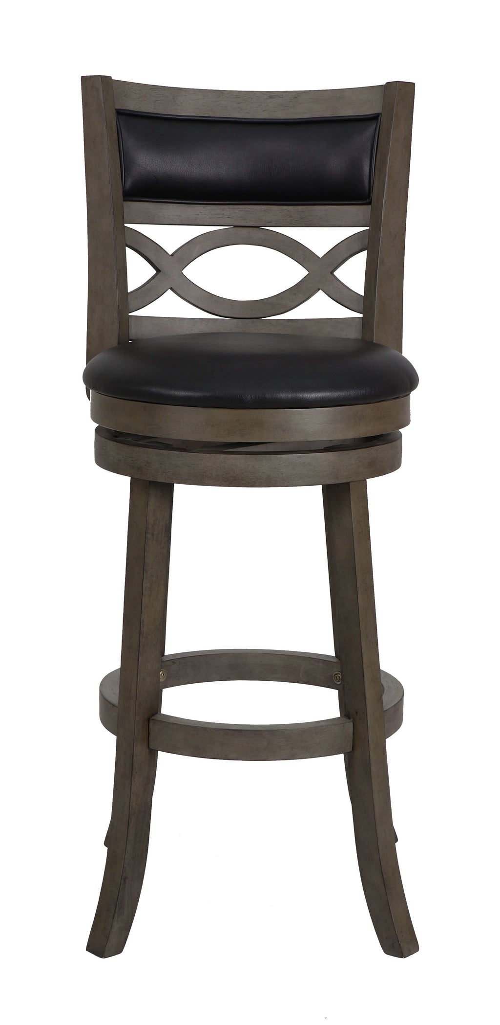 Manchester 29" Bar Stool w/Black PU Cushions-Gray