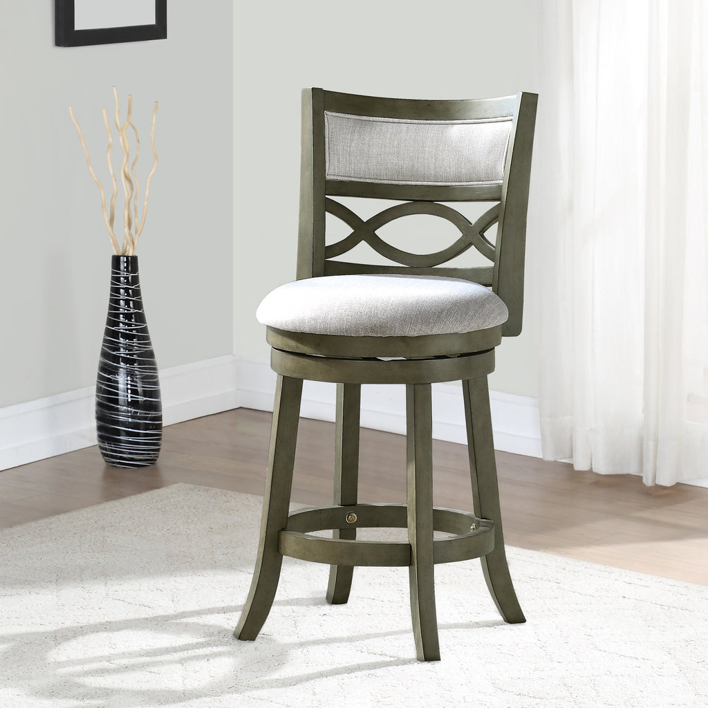 Manchester 24" Counter Stool w/Fabric Cushions-Gray