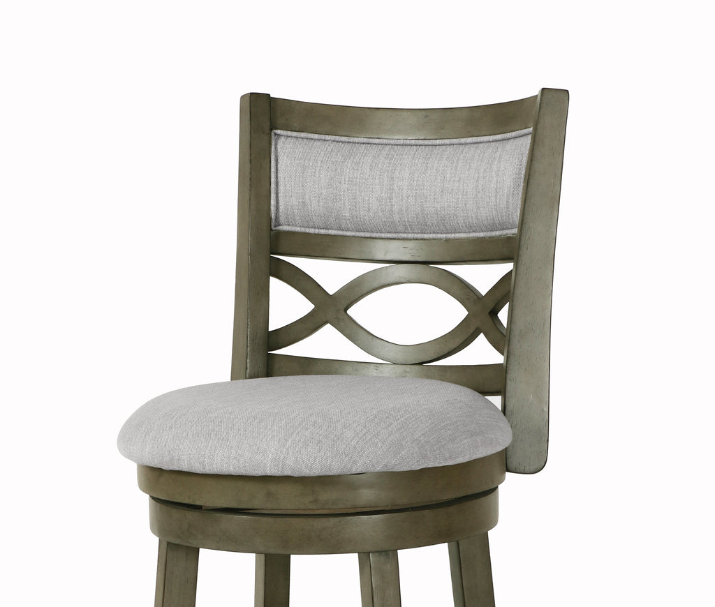 Manchester 24" Counter Stool w/Fabric Cushions-Gray